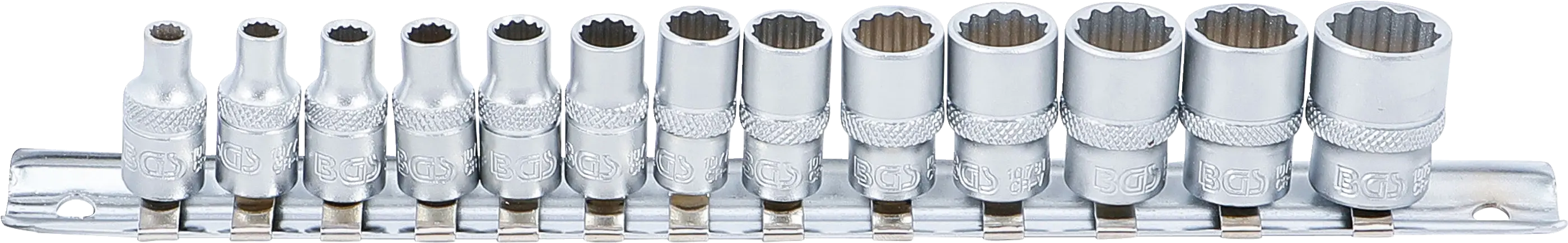 Jeu de Douilles, douze pans | 6,3 mm (1/4") | 4 - 14 mm | 13 pièces