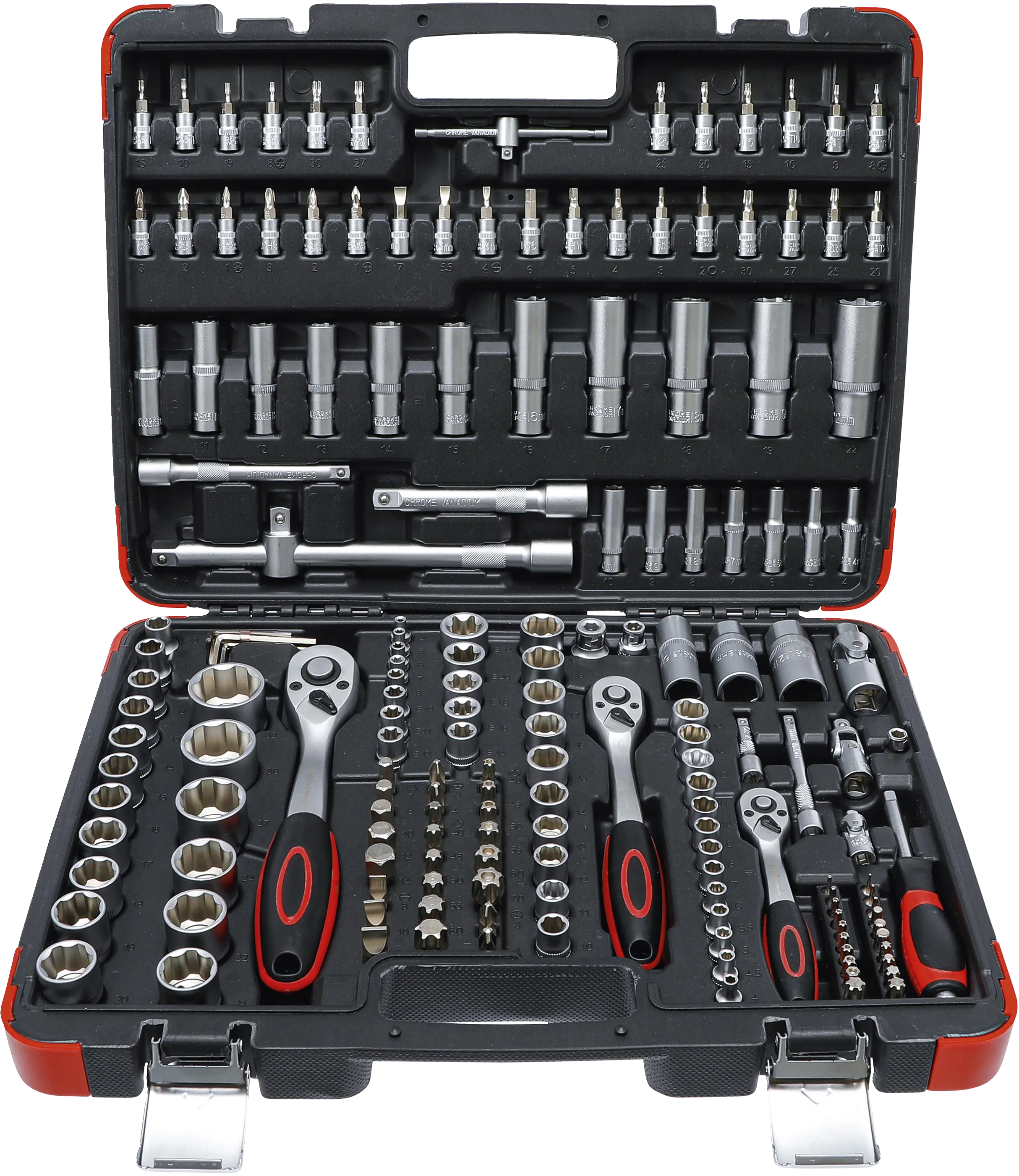 Coffret de douilles | 6,3 mm (1/4") / 10 mm (3/8") / 12,5 mm (1/2") | 172 pièces