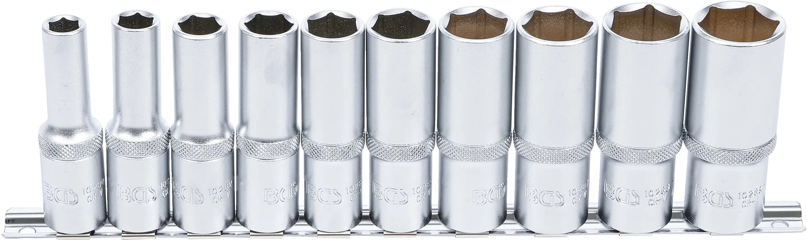 Jeu de douilles, six pans, longues | 12,5 mm (1/2") | en pouce | 10 pièces