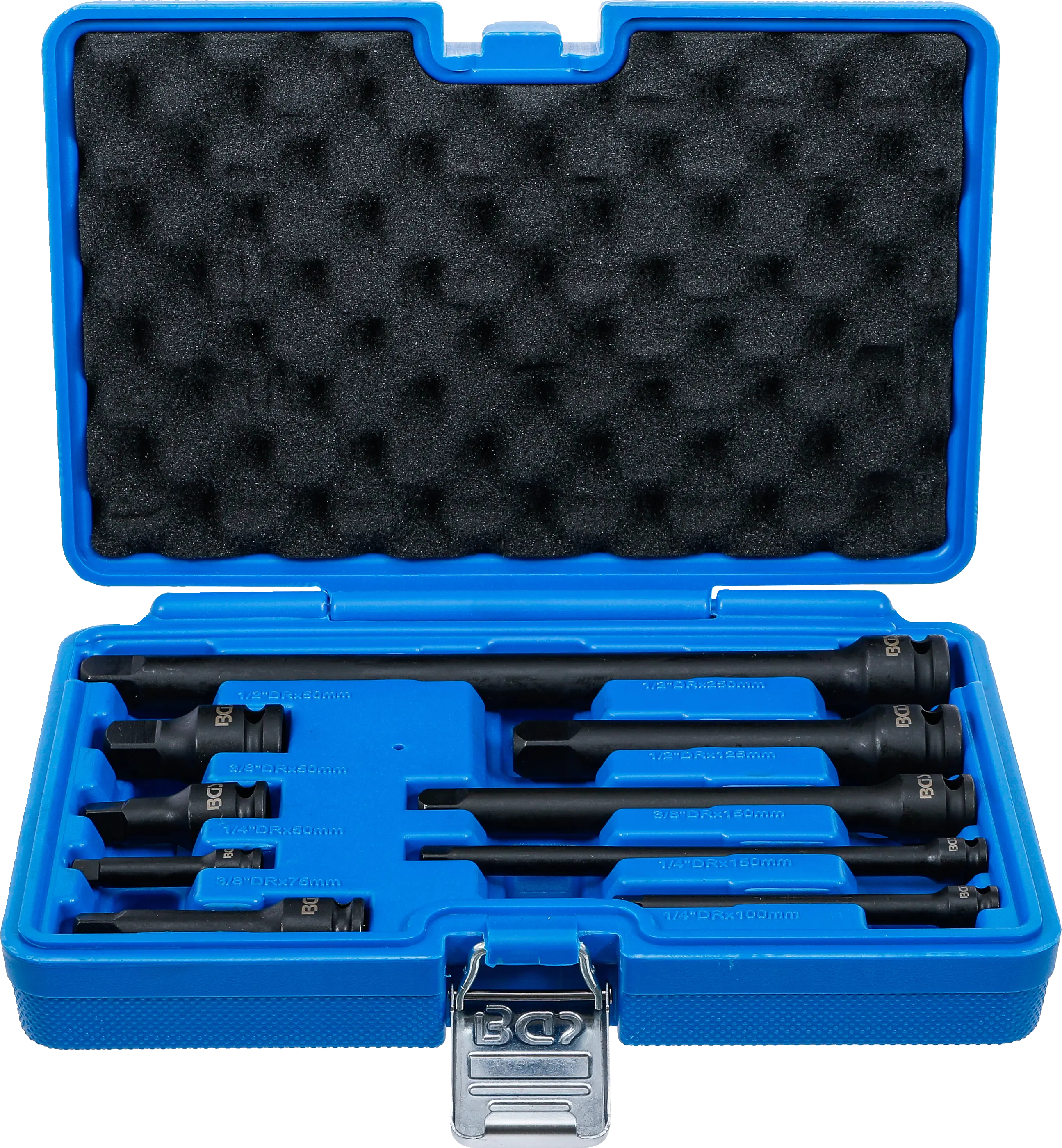 Jeu de rallonges à choc | 6,3 mm (1/4") / 10 mm (3/8") / 12,5 mm (1/2") | 9 pièces