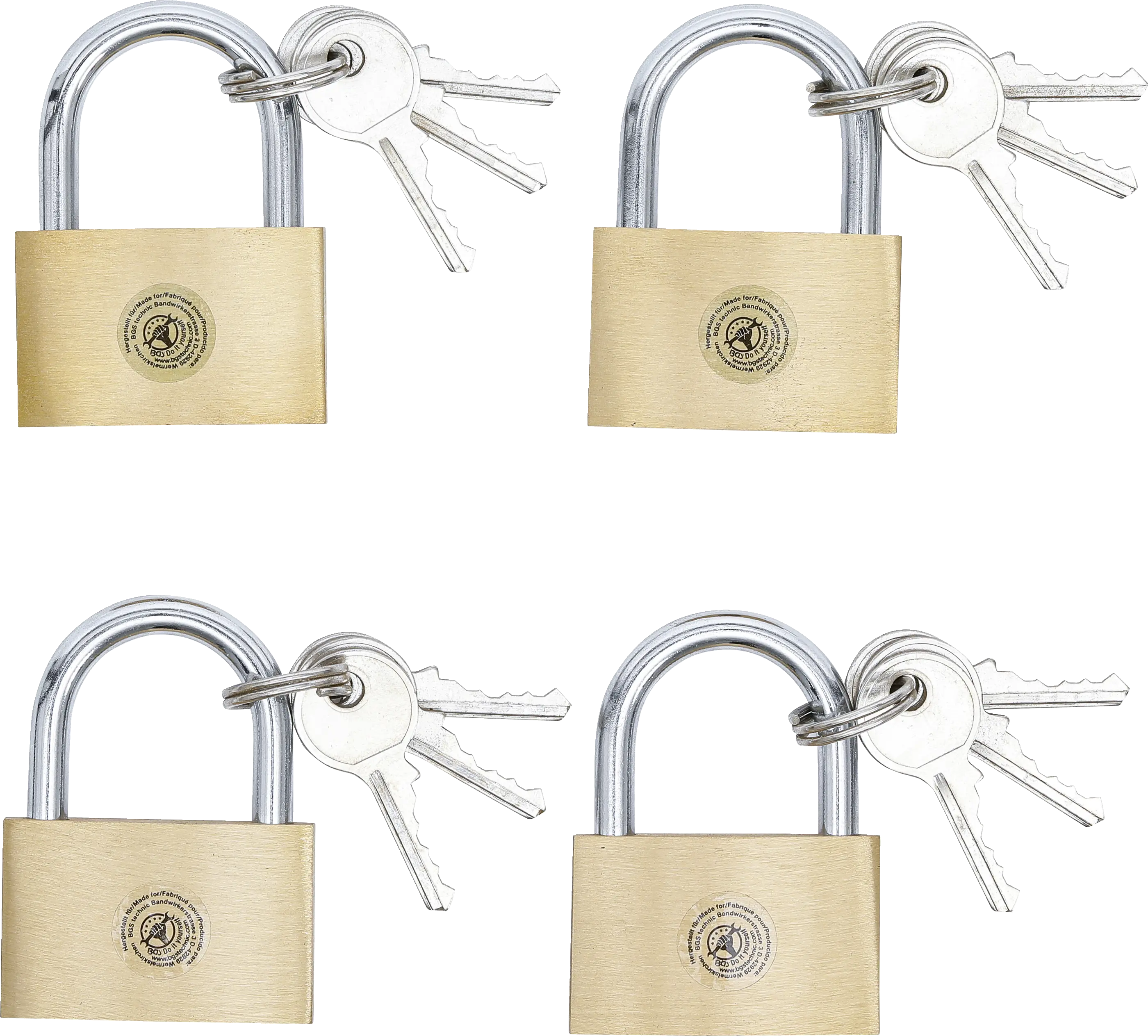 Jeu de cadenas en laiton | verrouillage simultané | 40 mm | 4 pièces