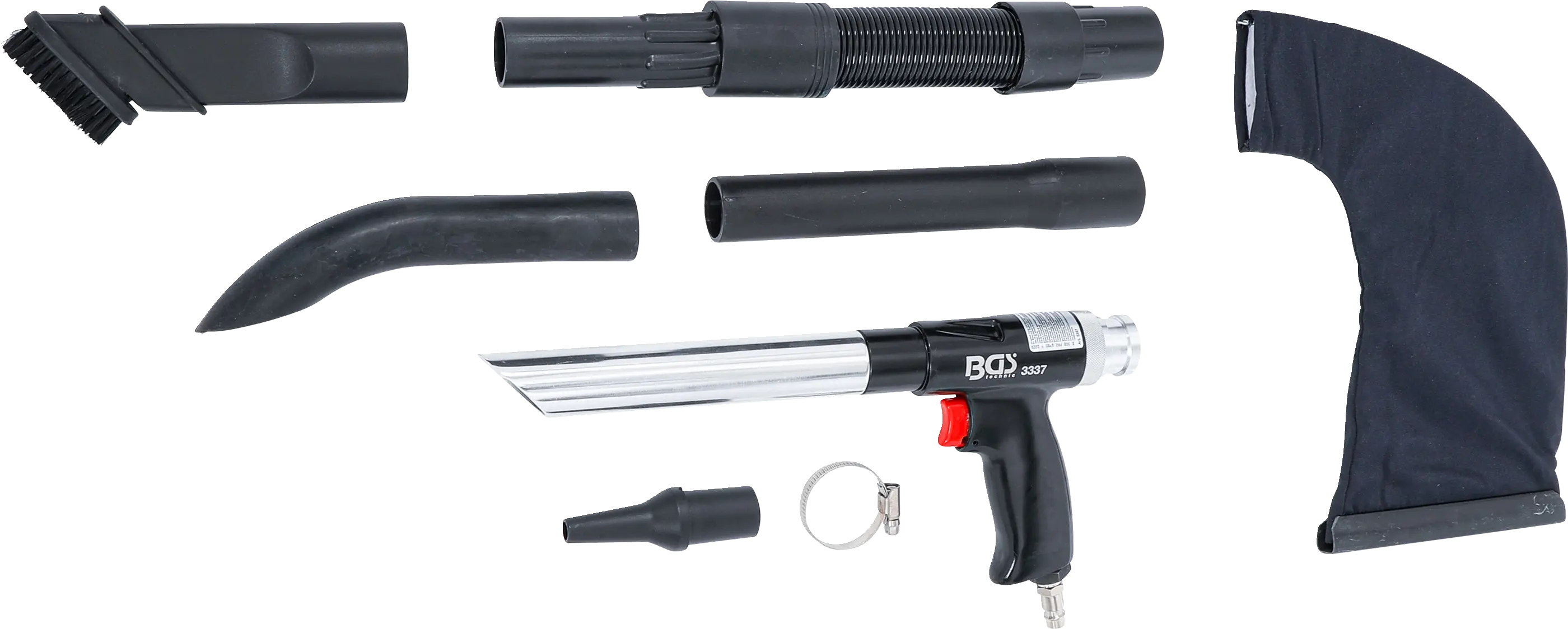 Pistolet à air comprimé aspirant et soufflant | réversible | 8 pièces