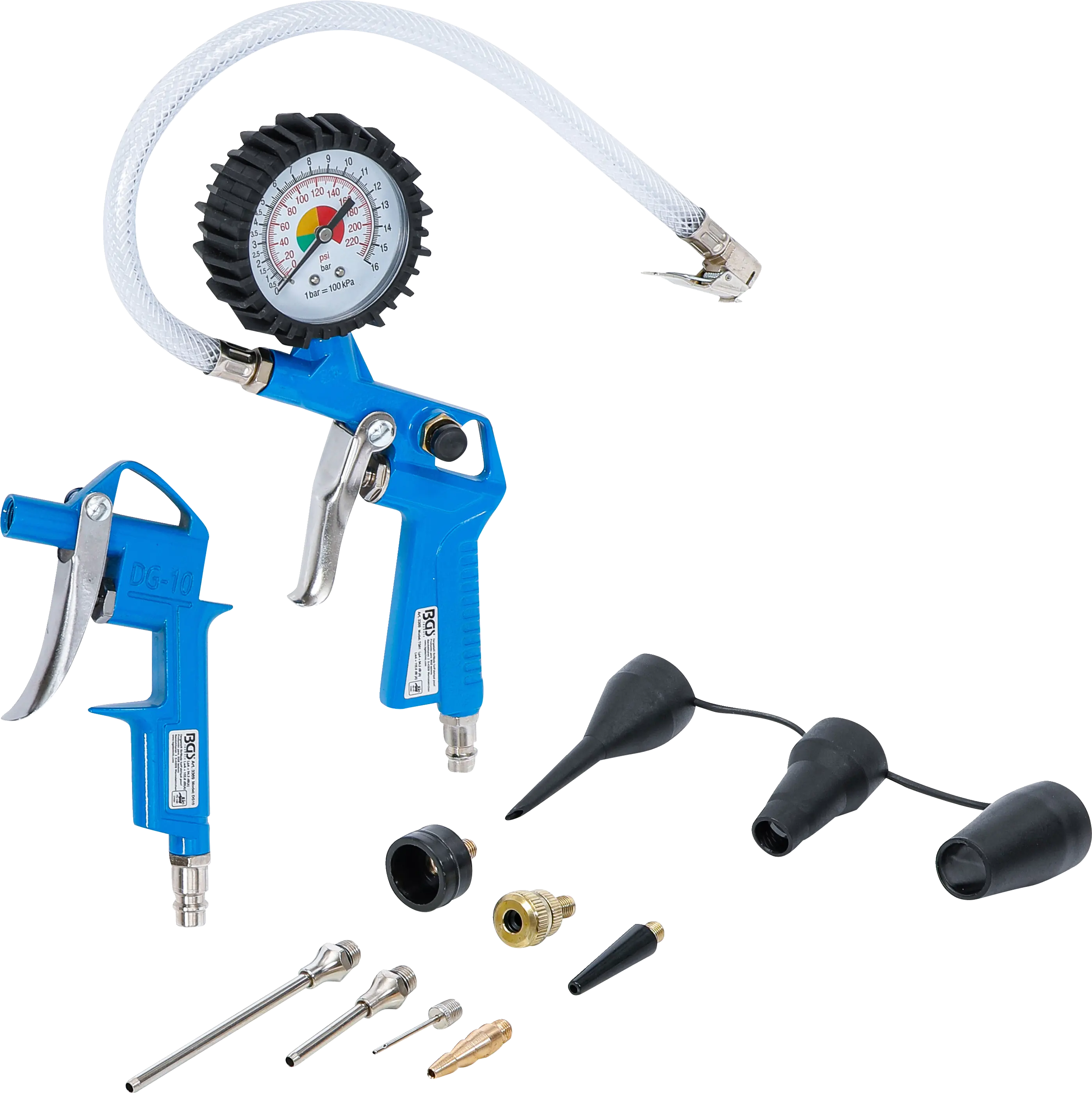 Jeu de soufflettes et de pistolets de gonflage pneumatiques | 10 pcs.
