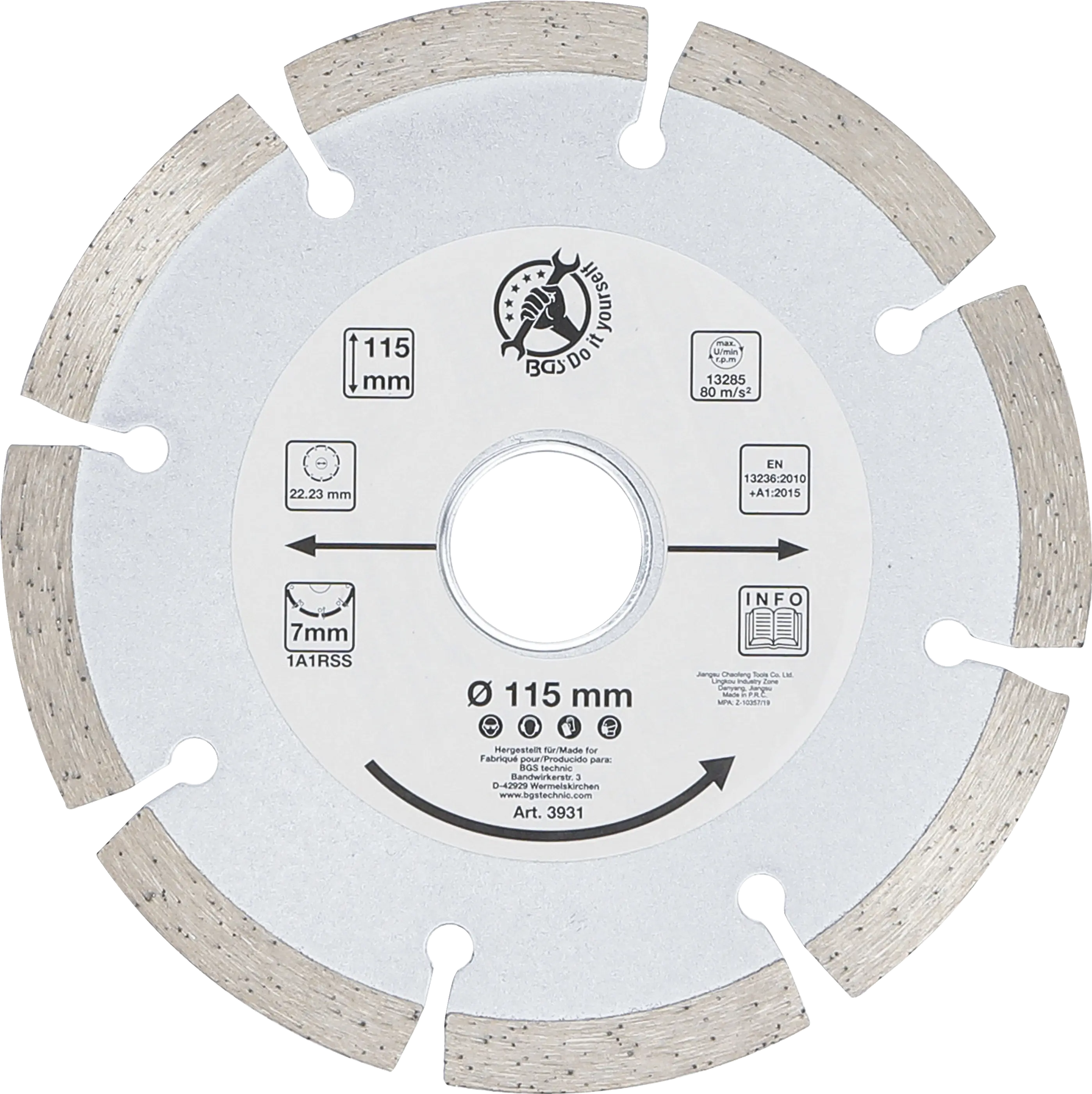 Disque de coupe en segments | Ø 115 mm