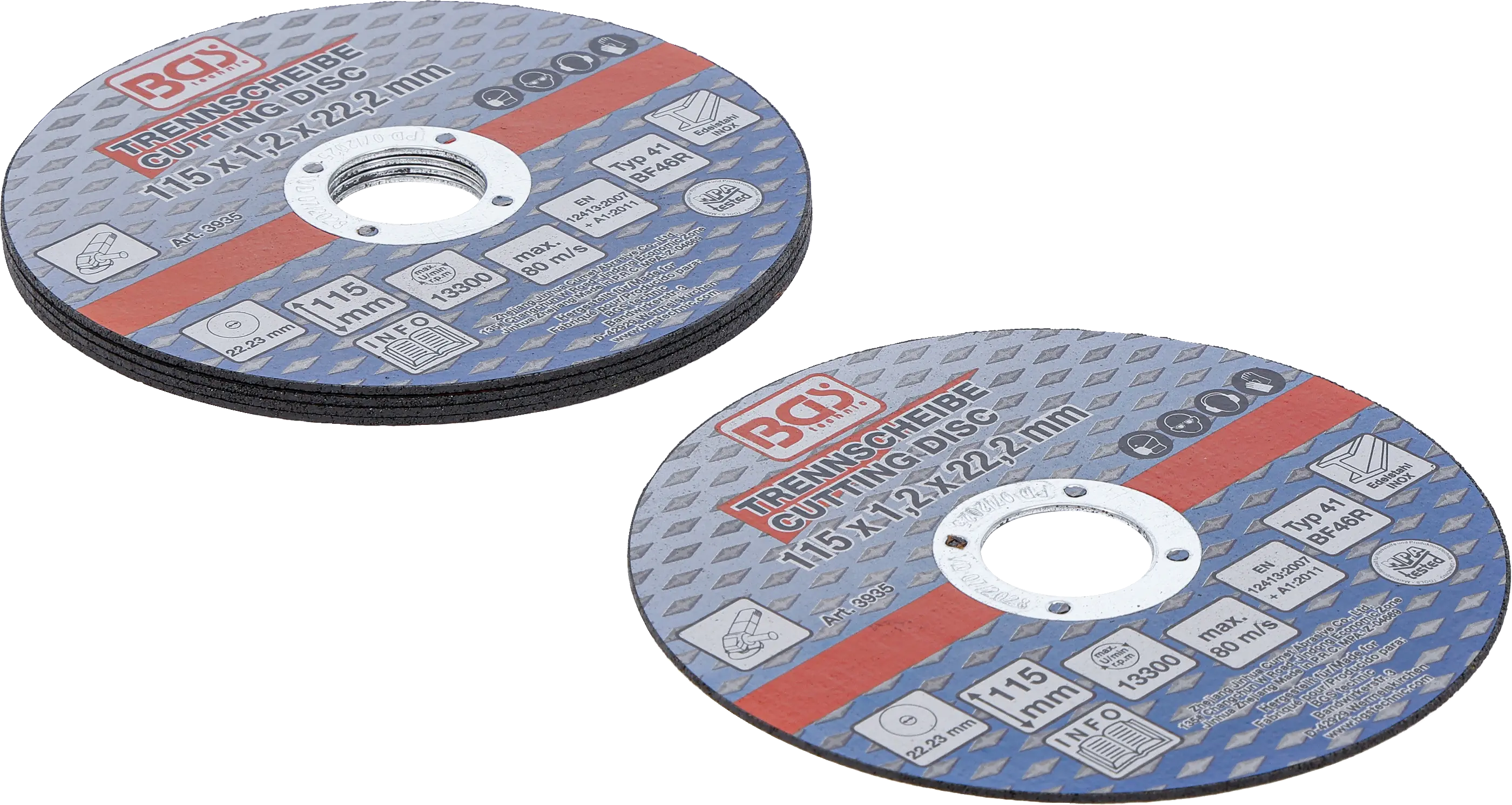Disque à couper pour acier inoxydable | Ø 115 x 1,0 x 22,2 mm |5 pièces