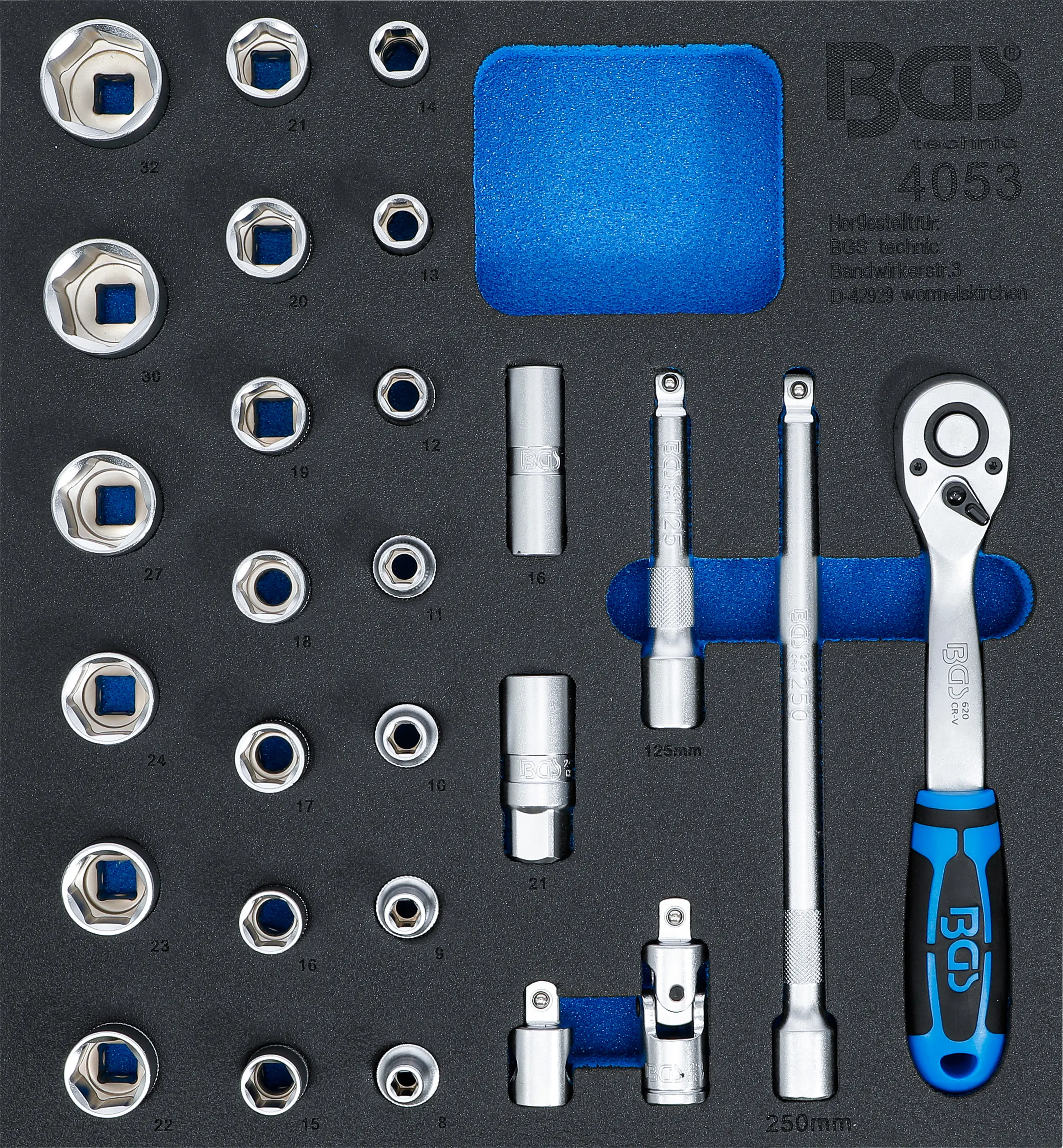 Insert de servante d'atelier 2/3 : Jeu de clé à douilles 12,5 mm (1/2) | 27 pièces