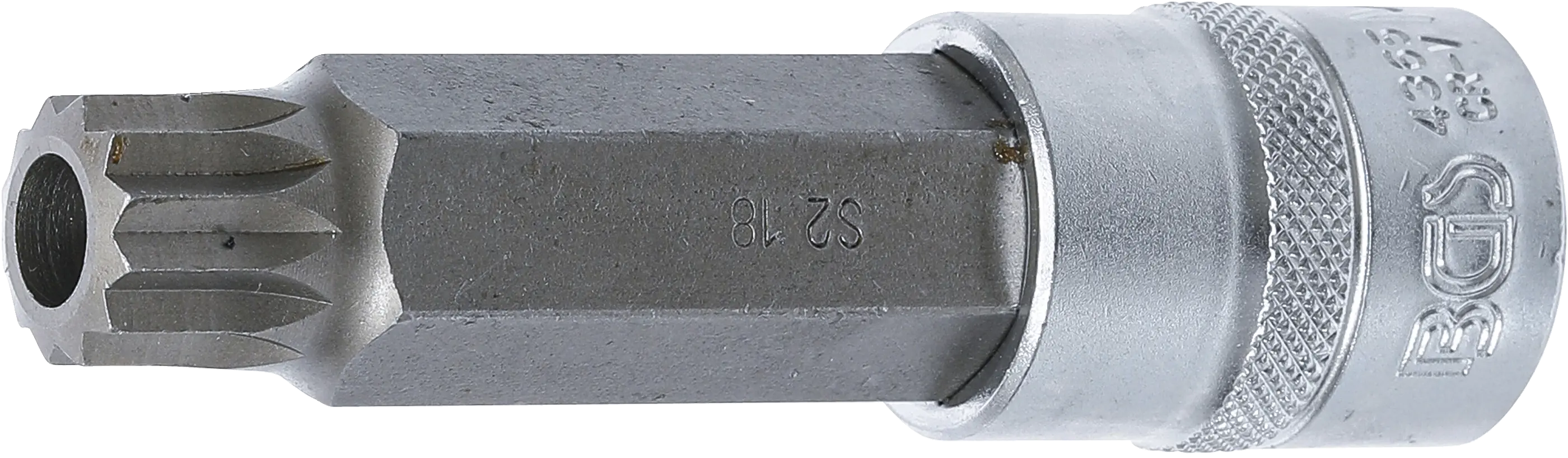 Douille à embouts | longueur 100 mm | 12,5 mm (1/2") | denture multiple intérieure (pour XZN) avec perçage M18