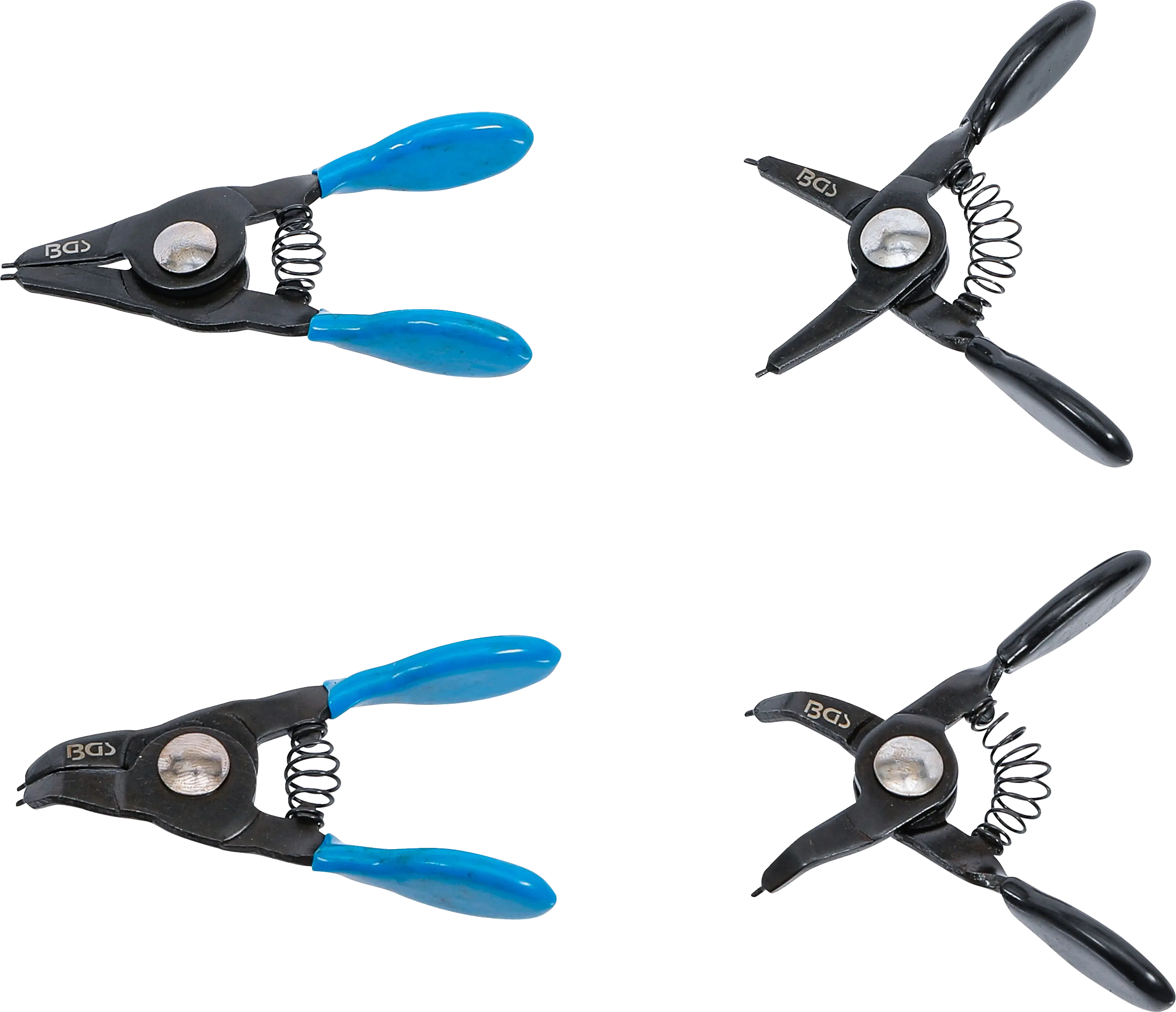 Jeu de pinces à circlips | pour petits circlips | 80 mm | 4 pièces