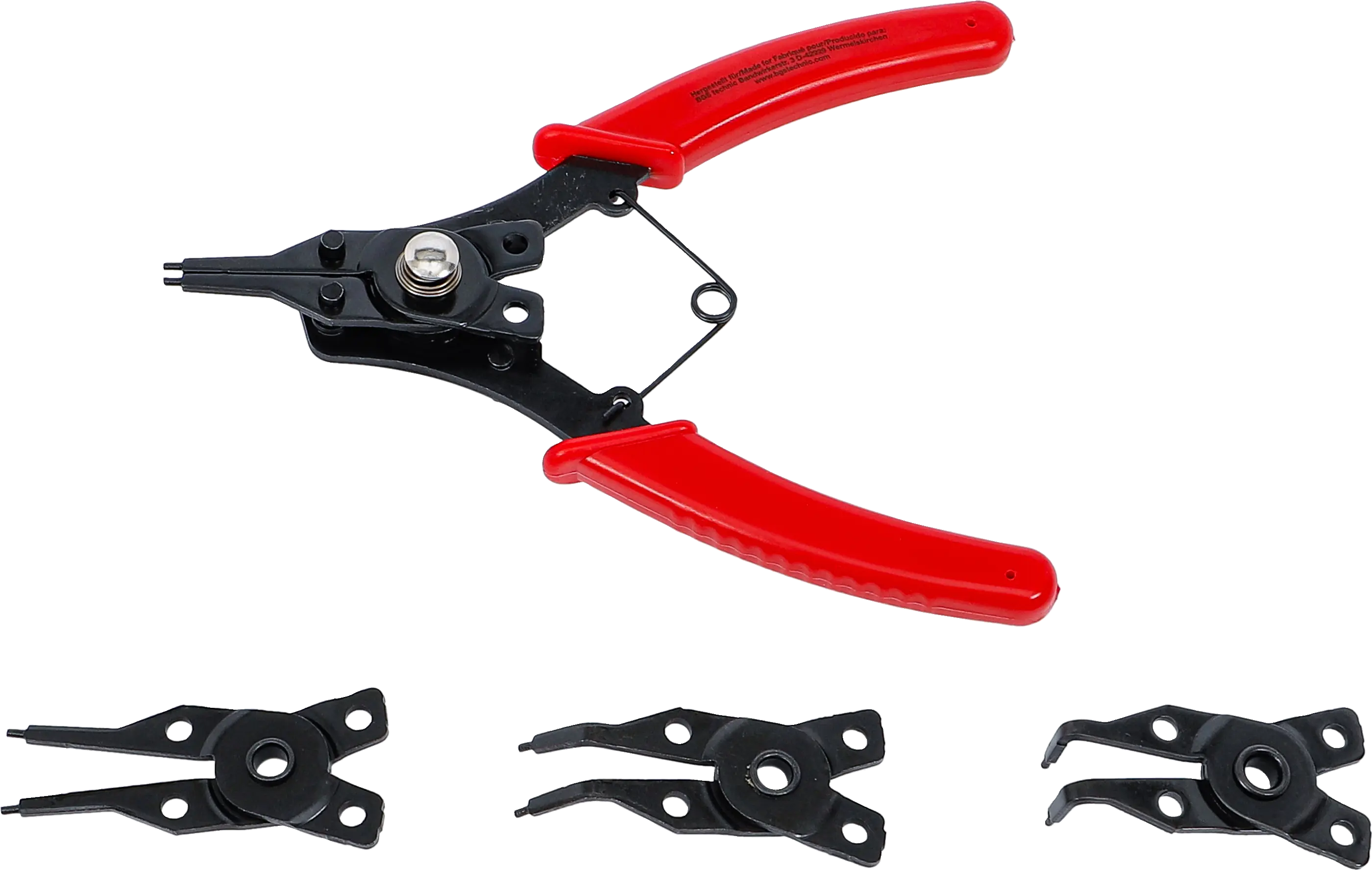 Pince à circlips à têtes échangeables | 160 mm | 5 pièces