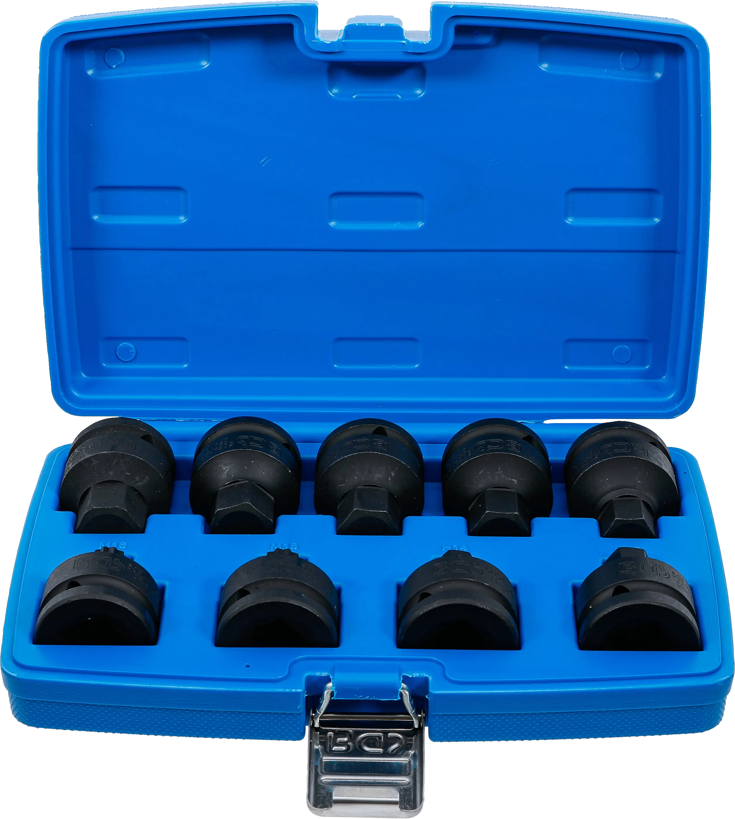 Jeu de douilles à embouts à choc | transmission par six pans intérieurs 20 mm (3/4") | denture multiple intérieure (pour XZN) | 9 pièces