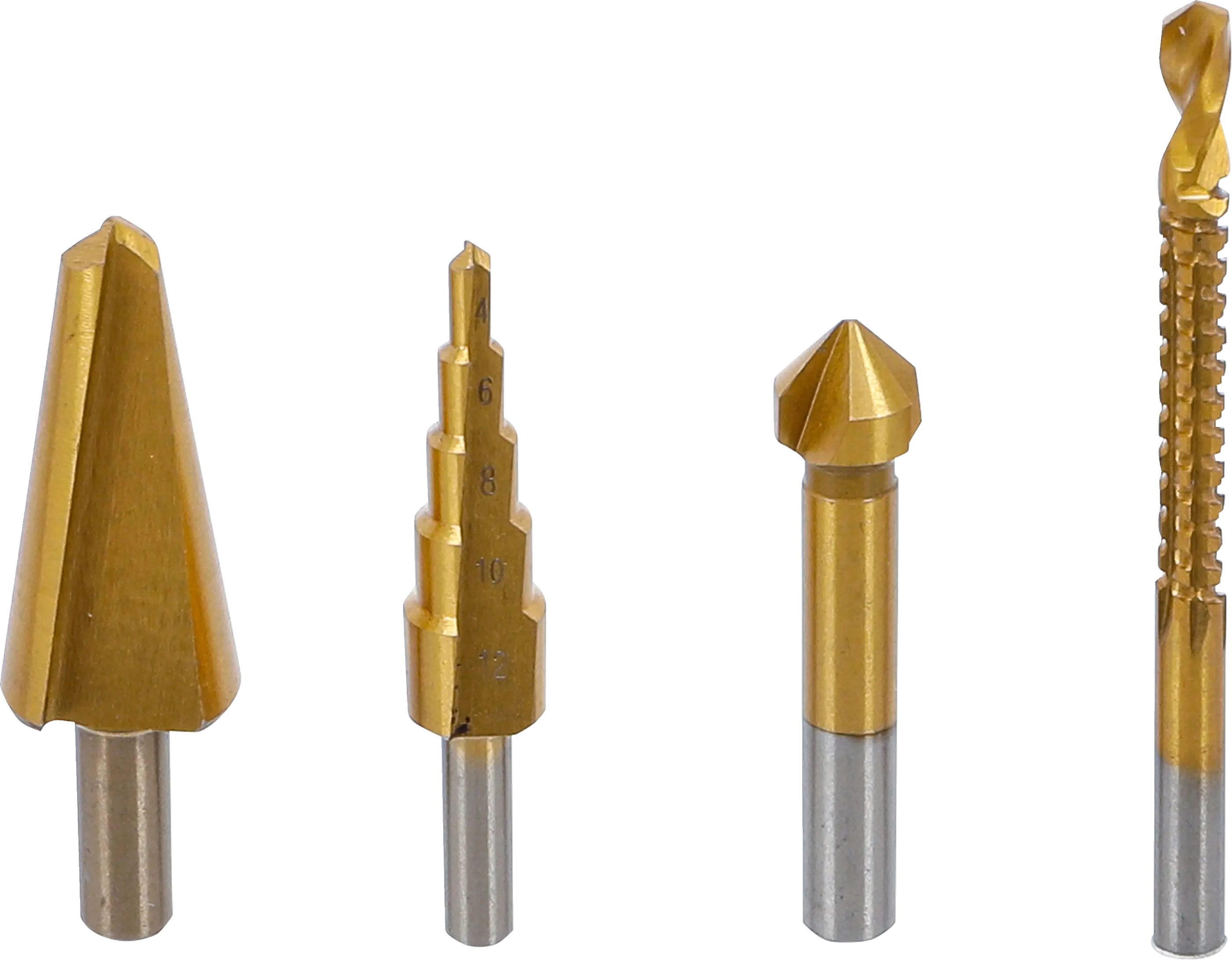 Jeu de forets multi-usage | HSS-G | revêtement nitrate de titane | 4 pièces