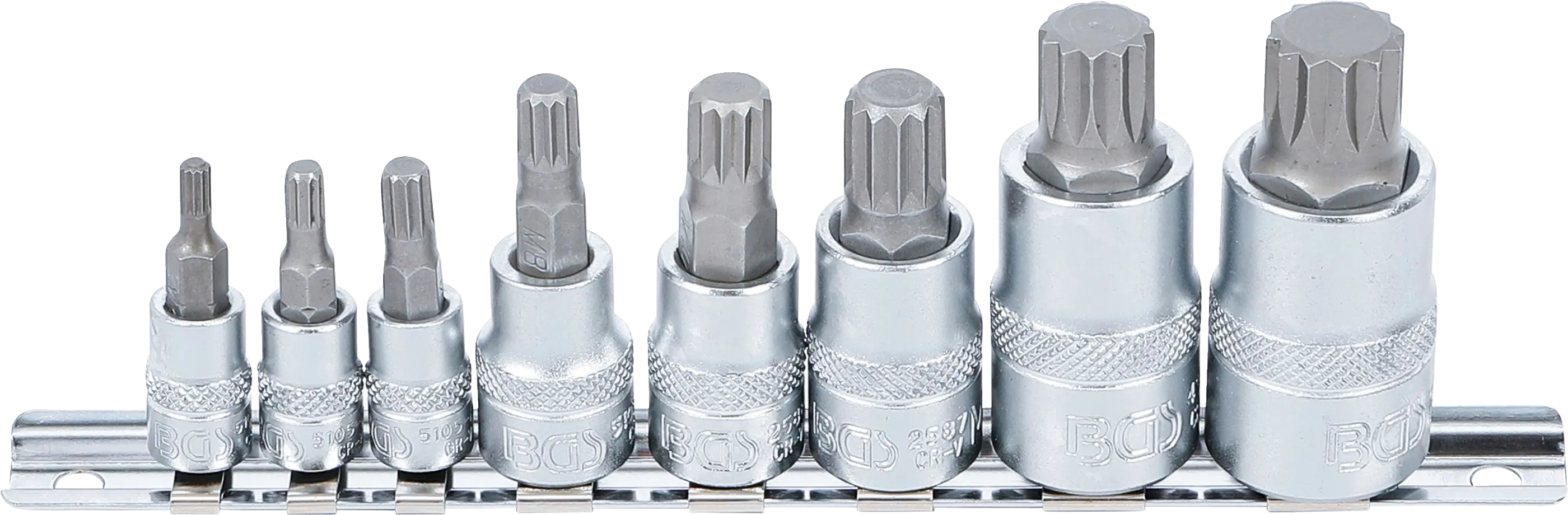 Jeu de douilles à embouts | Denture multiple intérieure (pour XZN) | M4 - M16 | 8 pièces