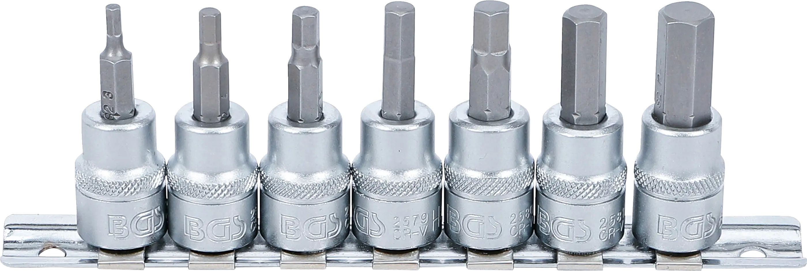 Jeu de douilles à embouts | 10 mm (3/8") | six pans intérieurs 3 - 10 mm | 7 pièces