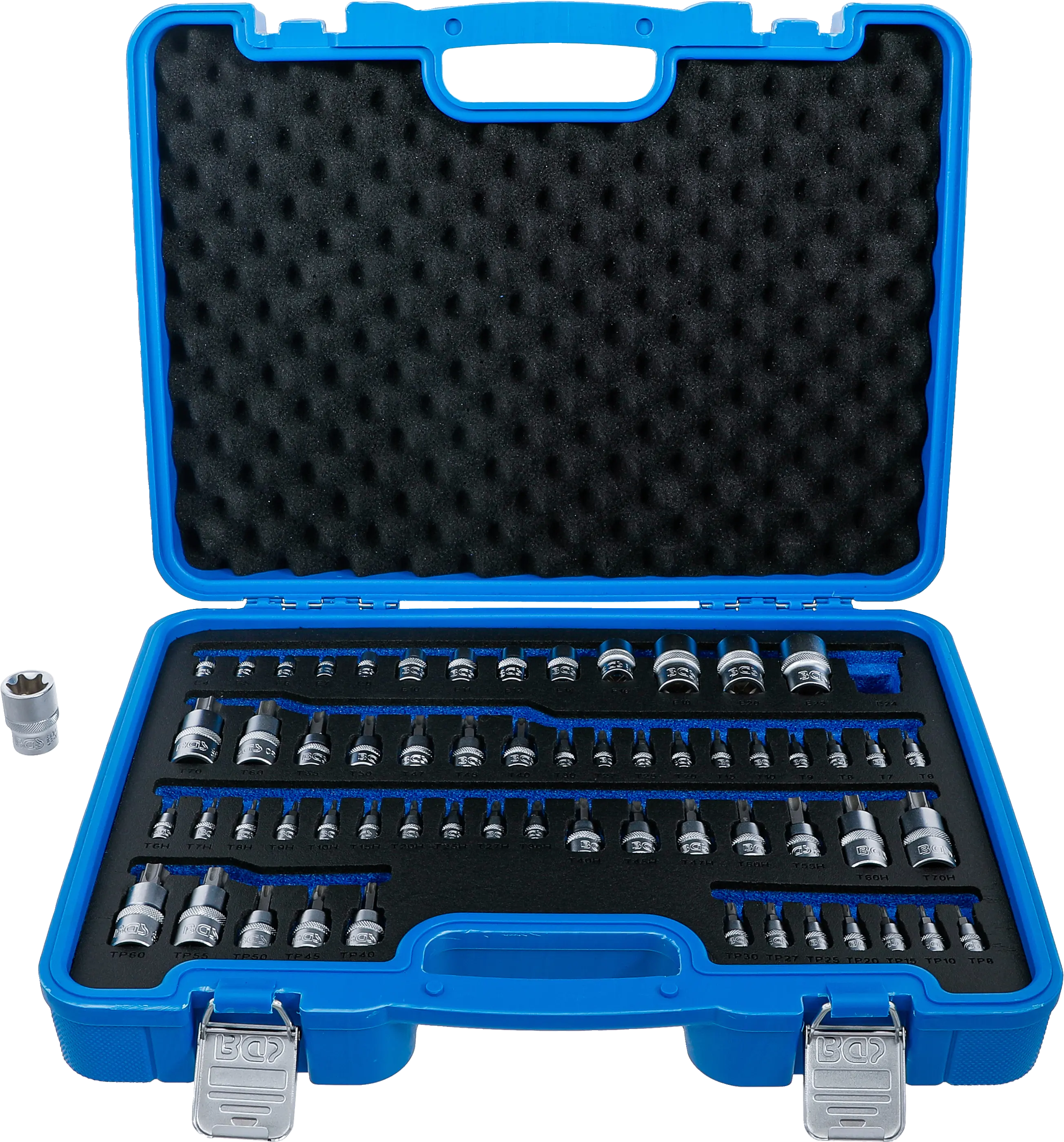 Jeu d’embouts et de douilles | Profil E/T (pour Torx)/Profil T (pour Torx) avec perçage/Profil TP (pour Torx Plus) | 60 pièces