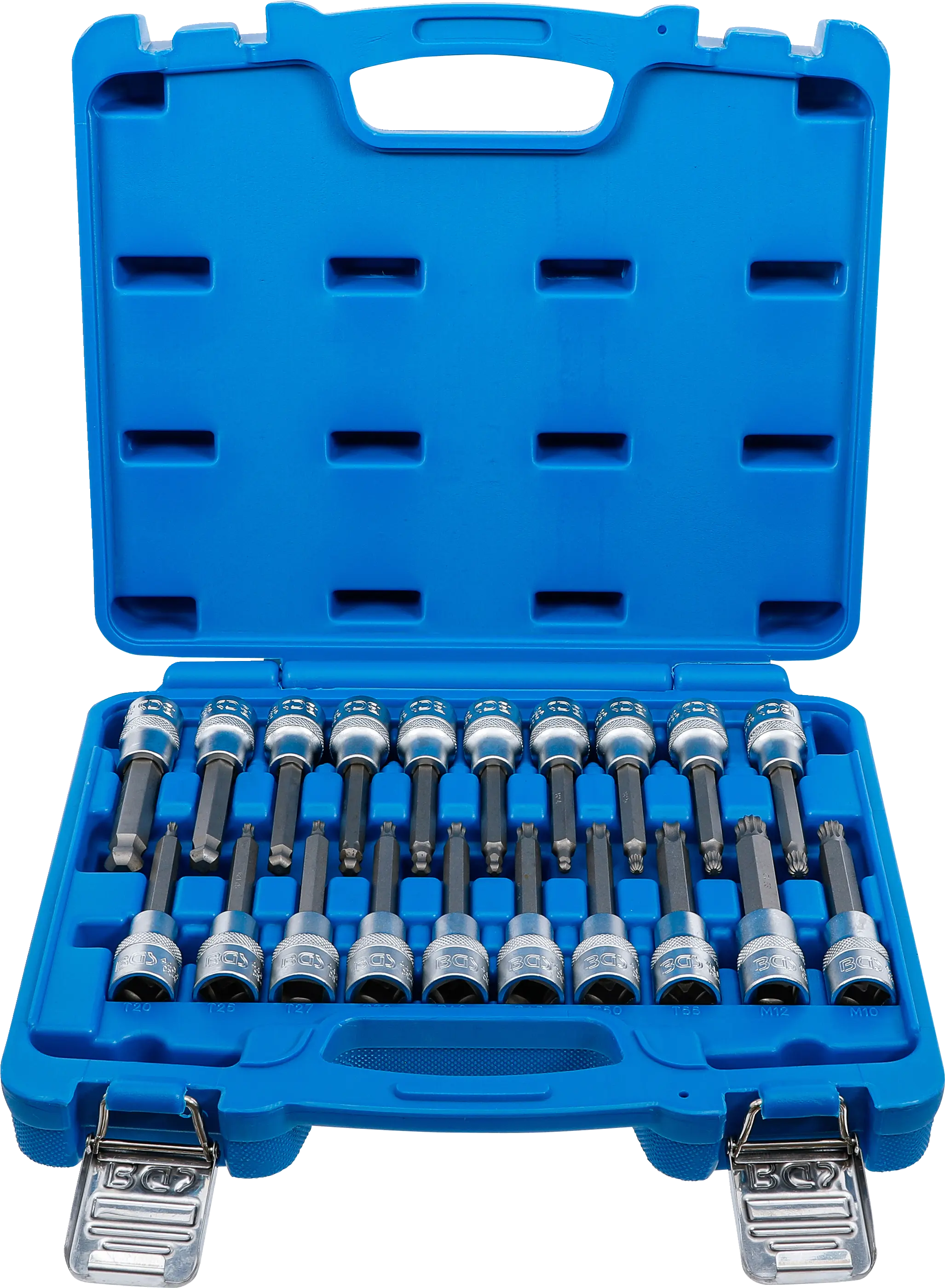 Jeu de douilles à embouts | 12,5 mm (1/2") | Six pans femelle, profil T (pour Torx), polygone femelle (pour XZN) avec tête sphérique | 20 pièces