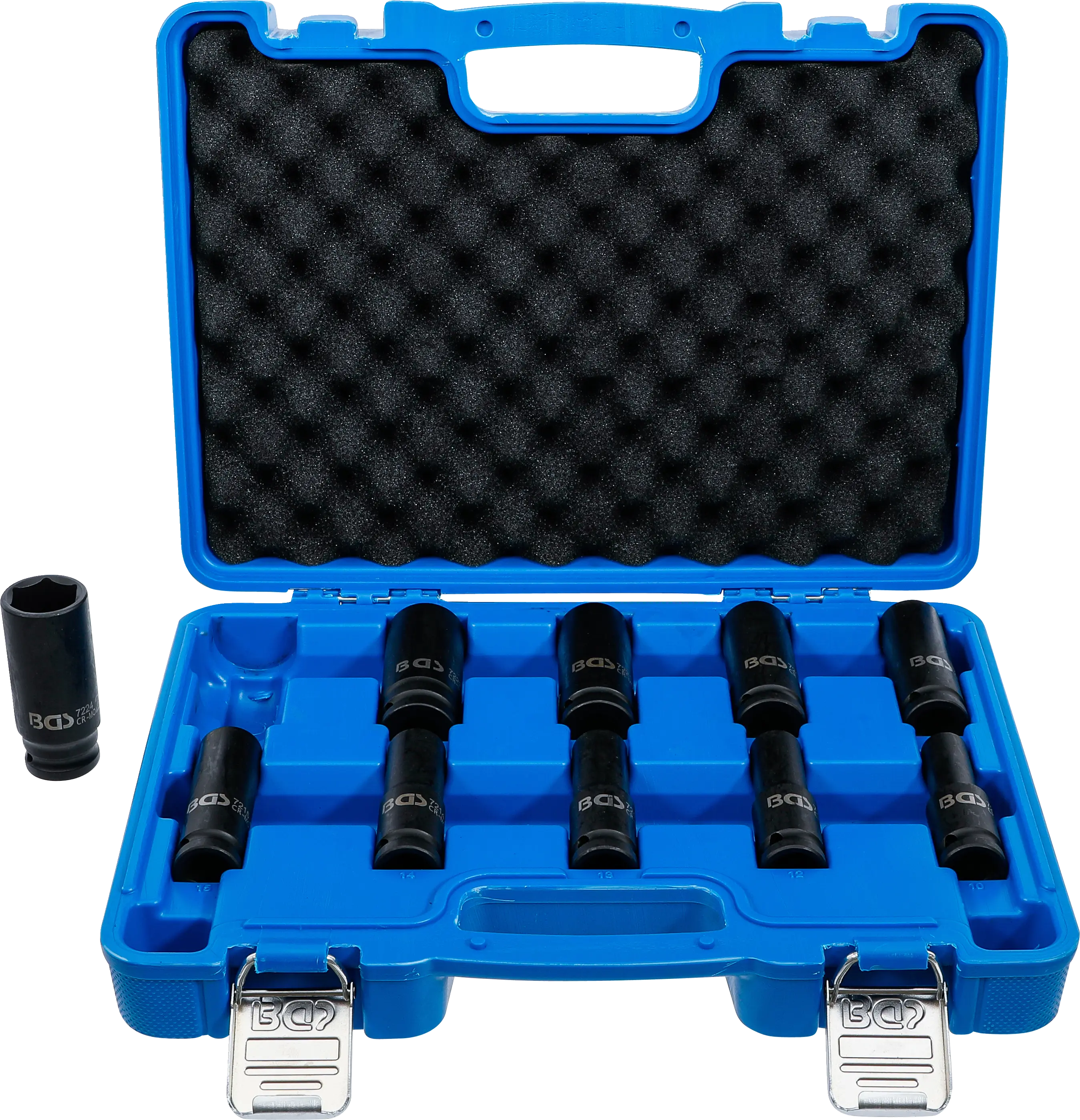 Jeu de douilles à choc, six pans, longues | 12,5 mm (1/2") | 10 - 24 mm | 10 pièces