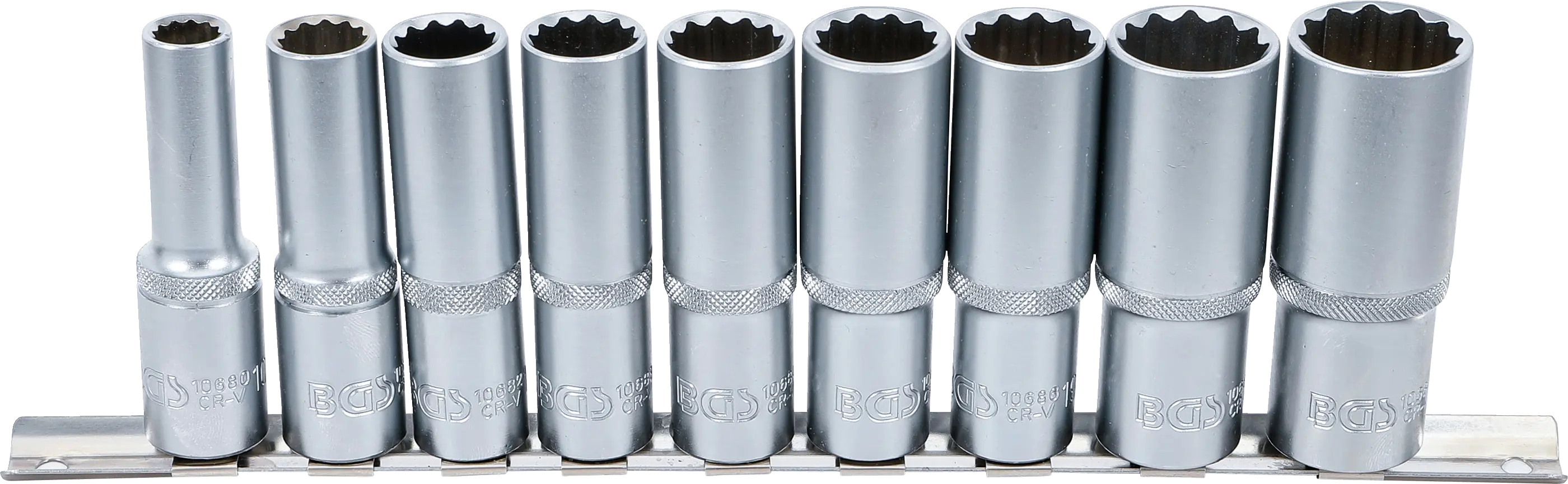 Jeu de douilles, douze pans, longues | 12,5 mm (1/2") | 10 - 24 mm | 9 pièces