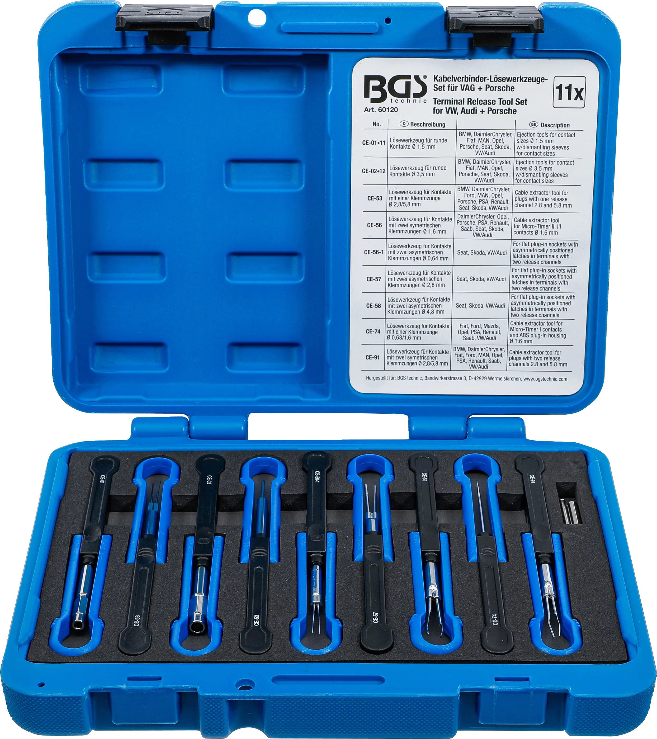 Jeu d’outils pour connexions de câbles | pour VAG, Porsche | 11 pièces