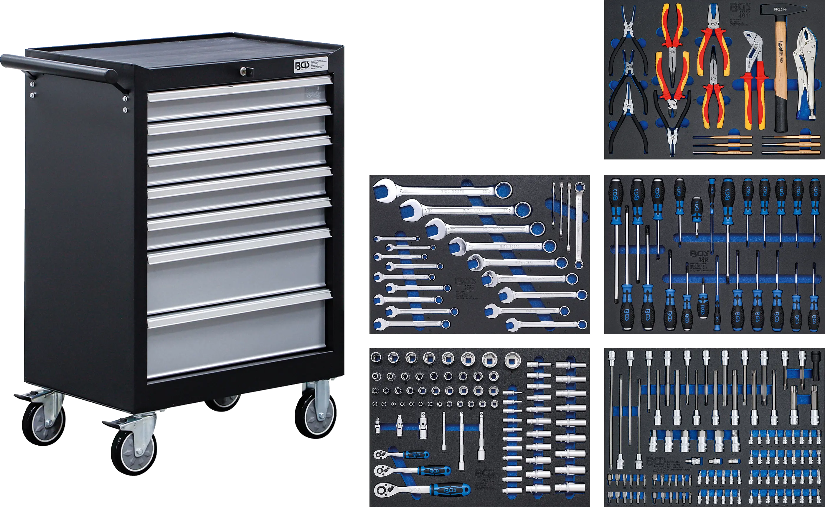 Servante d'atelier | 7 tiroirs | avec 246 outils
