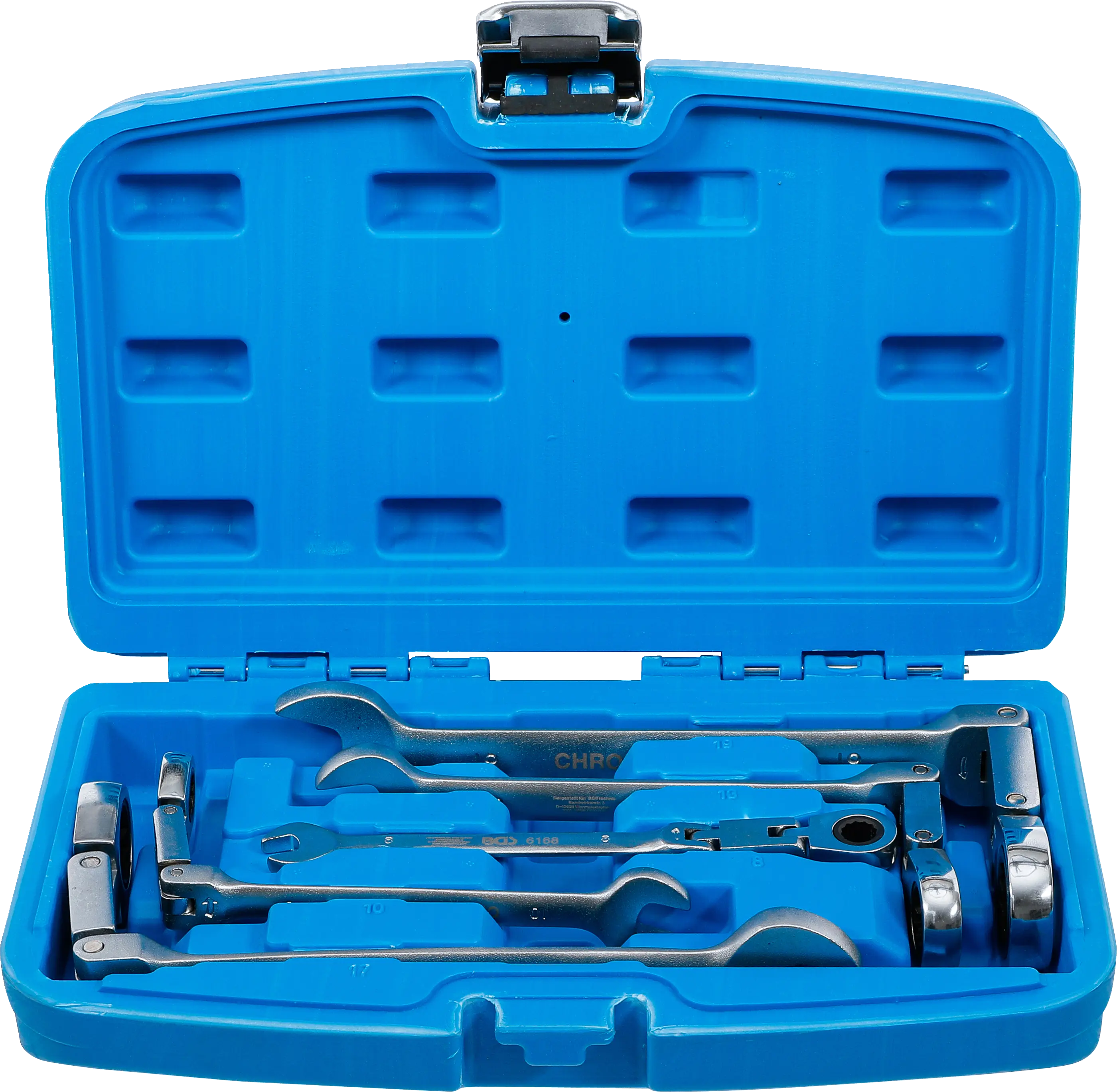 Jeu de clés mixtes à cliquet à double articulation | pliable | 8 - 19 mm | 5 pièces