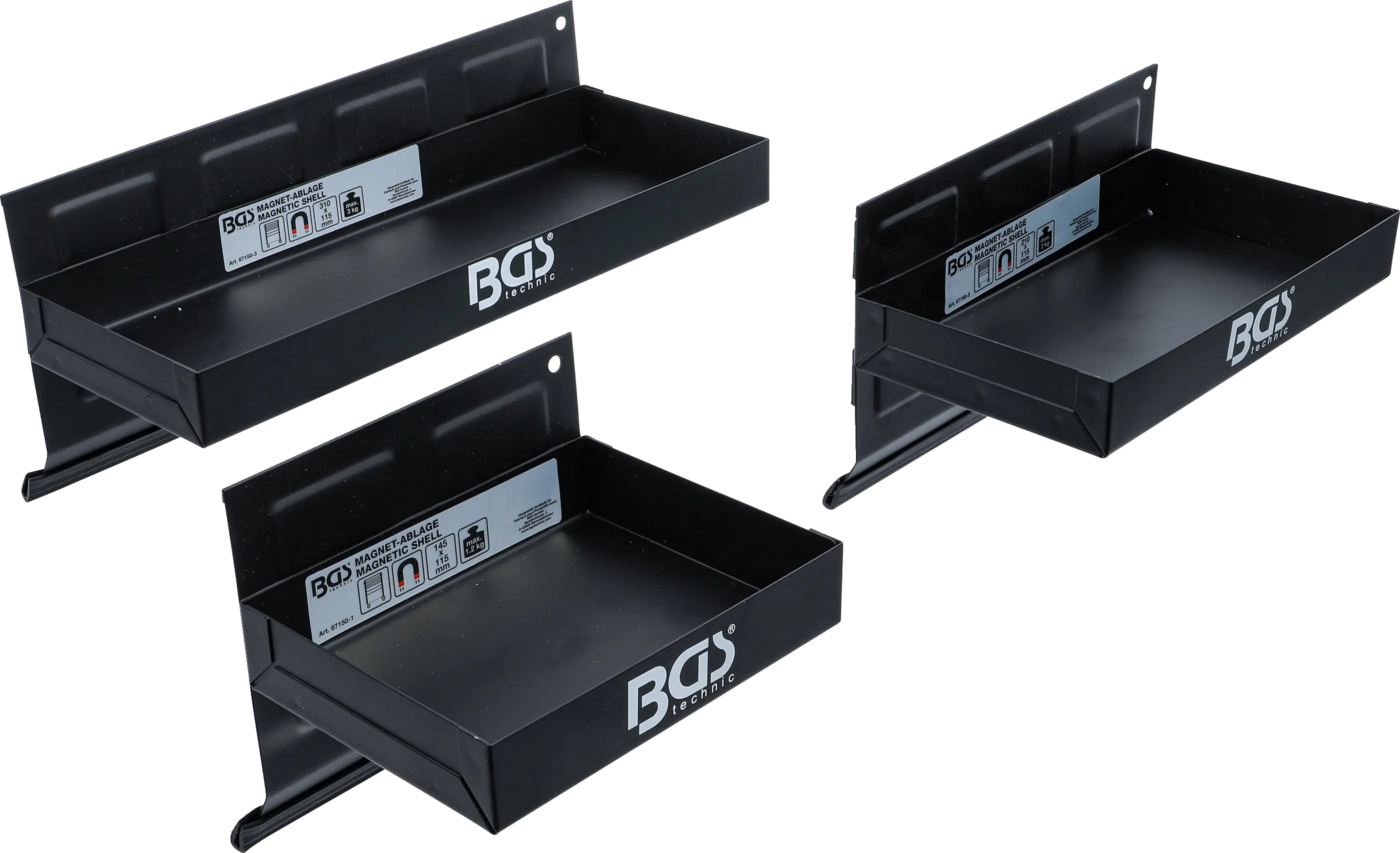 Jeu de tablettes magnétiques | 150 / 210 / 310 mm | 3 pièces