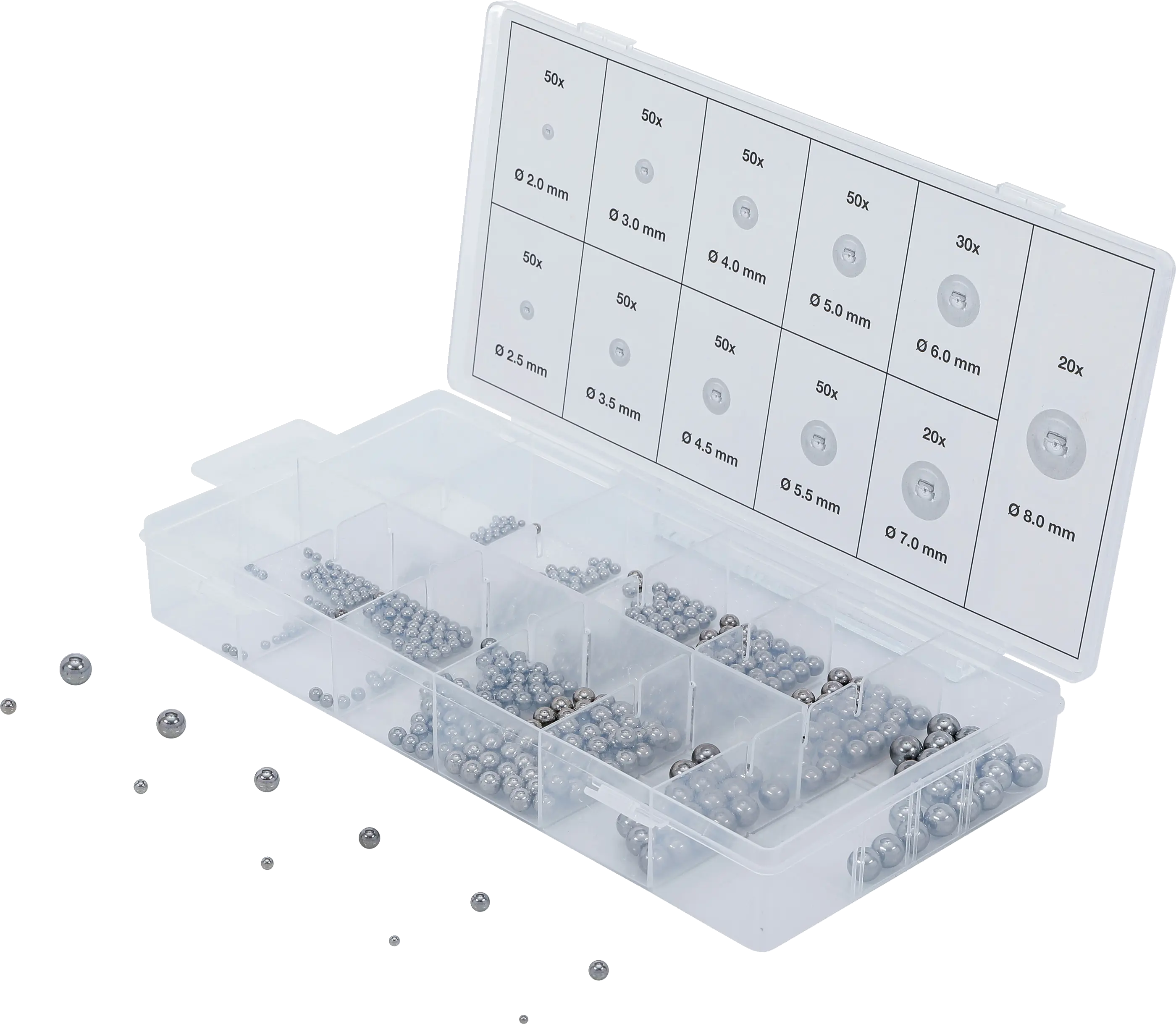 Assortiment de billes d’acier | 470 pièces