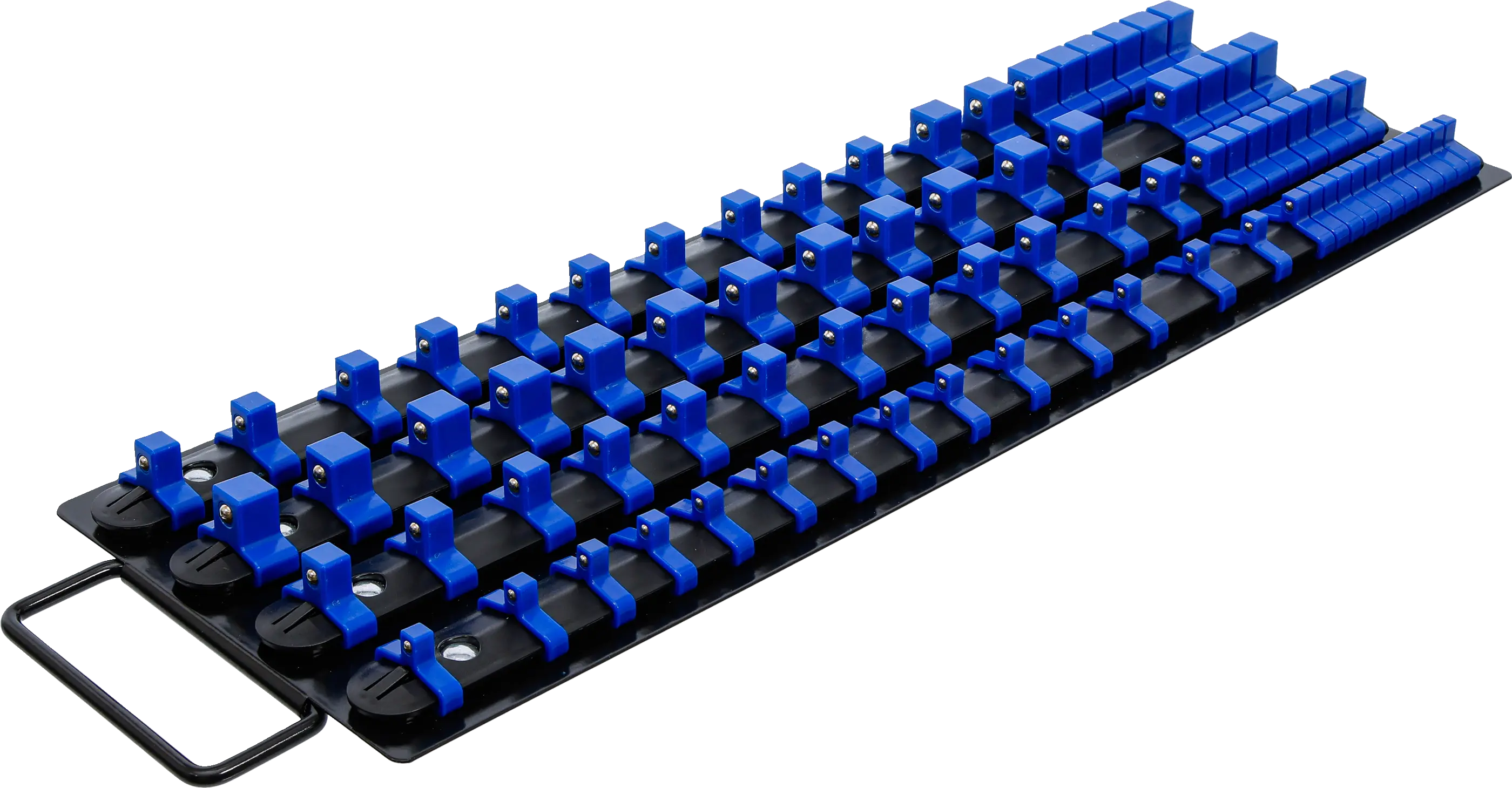 Jeu de rails pour douilles | avec 80 clips | pour douilles de 6,3 mm (1/4"), 10 mm (3/8"), 12,5 mm (1/2")