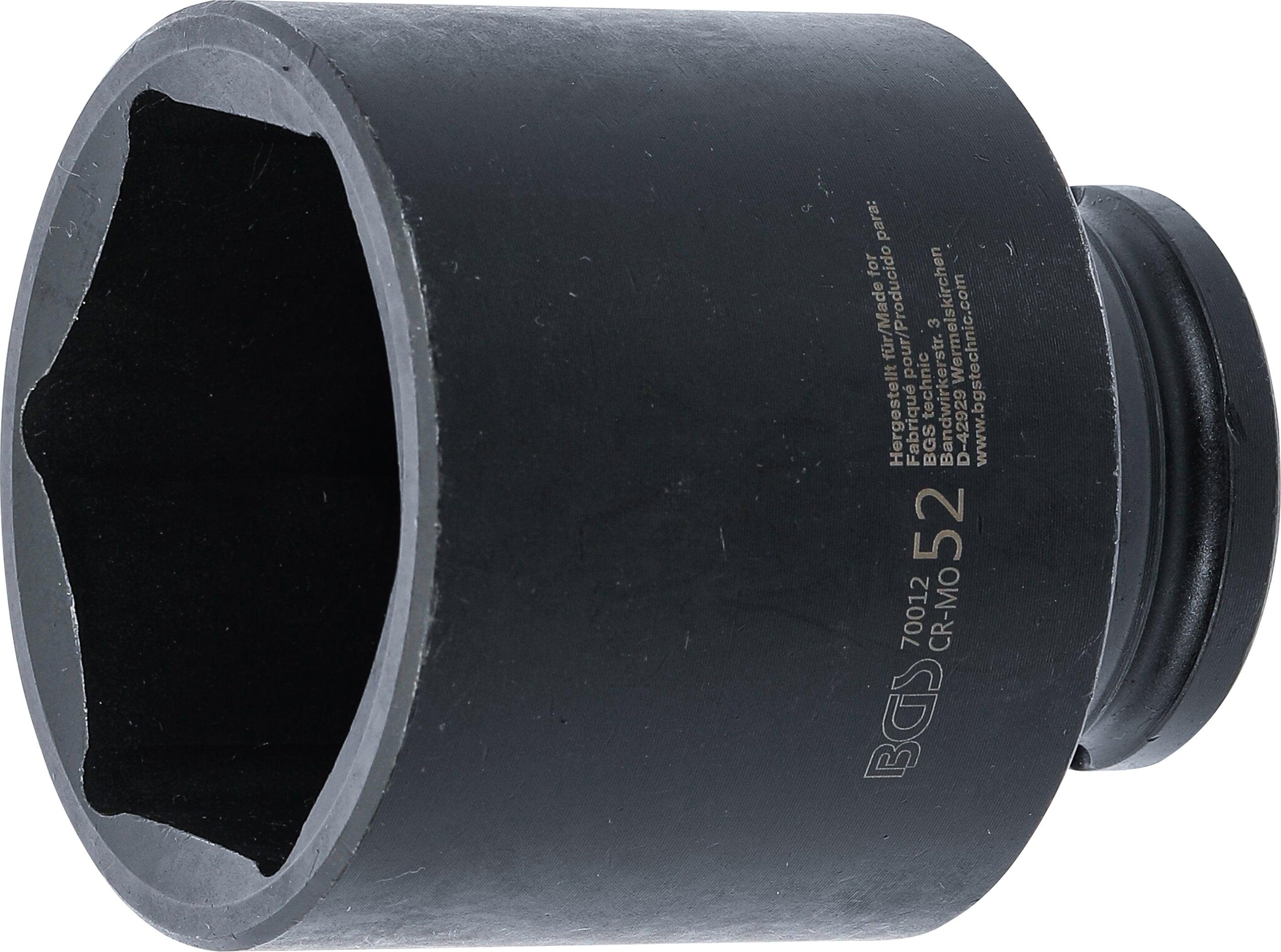 Kraft-Steckschlüssel-Einsatz Sechskant | Antrieb Innenvierkant 12,5 mm (1/2") | SW 52 mm