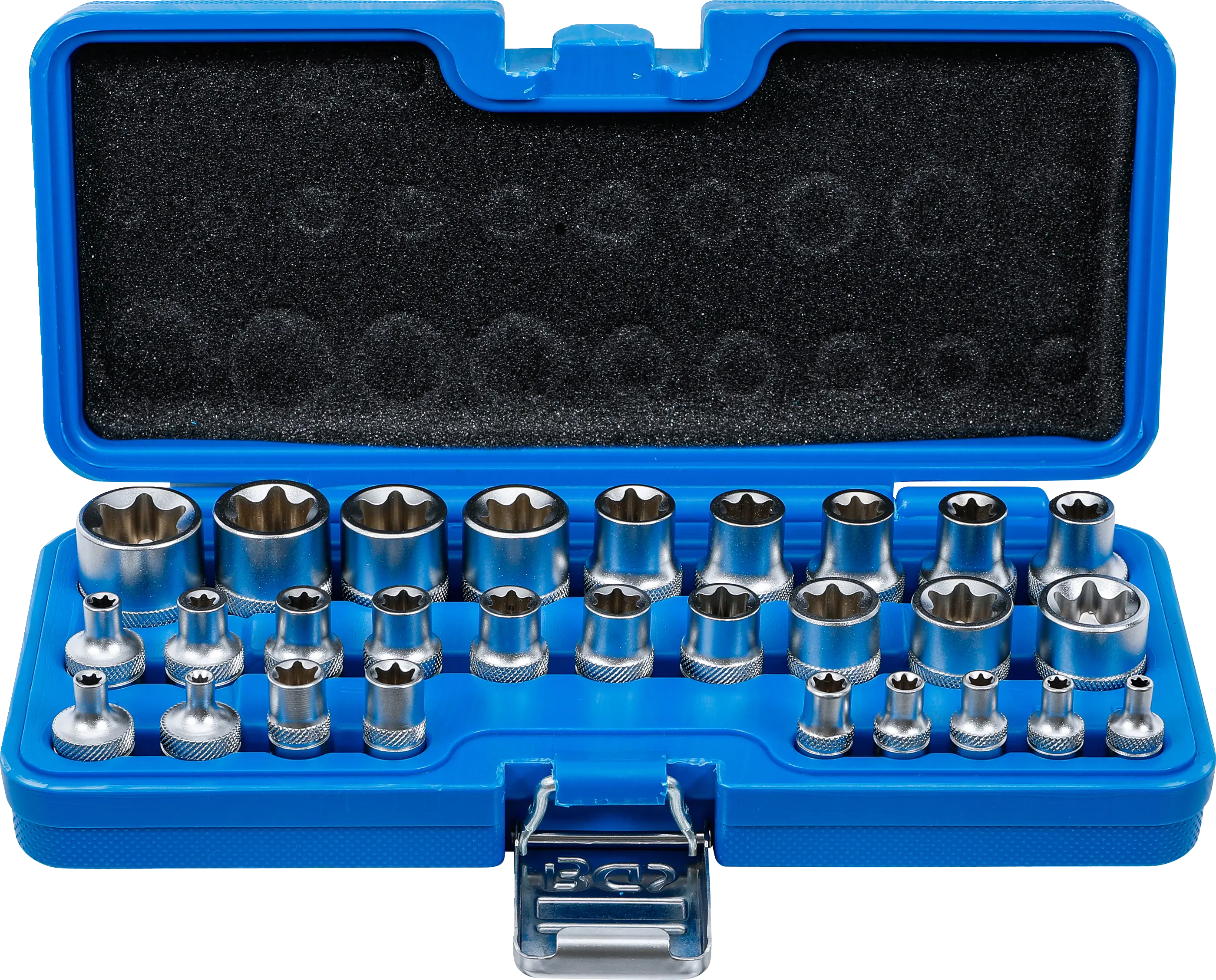Jeu de douilles, profil E | 6,3 mm (1/4") / 12,5 mm (1/2") | E4 - E24 | 28 pièces