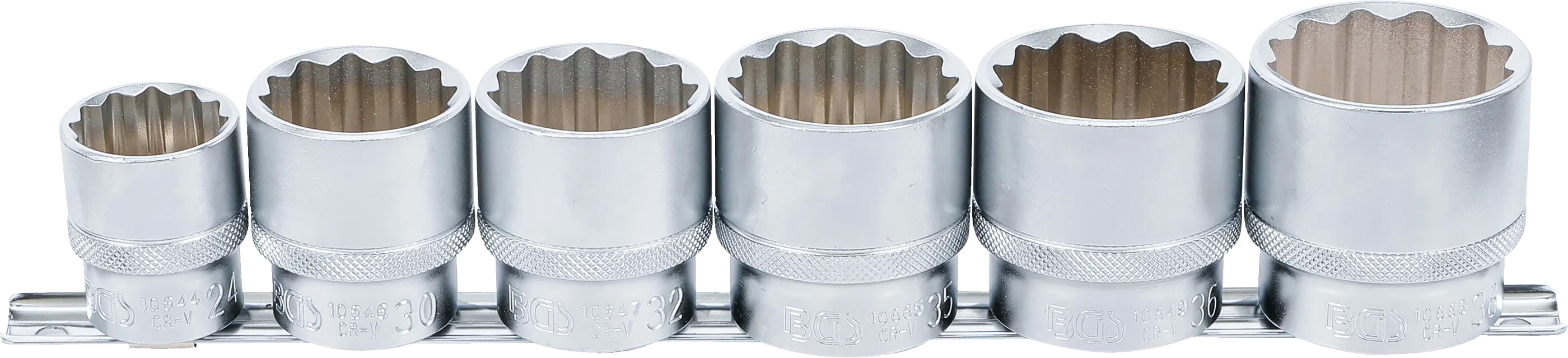 Jeu de douilles, douze pans | 12,5 mm (1/2") | 24 - 38 mm | 6 pièces