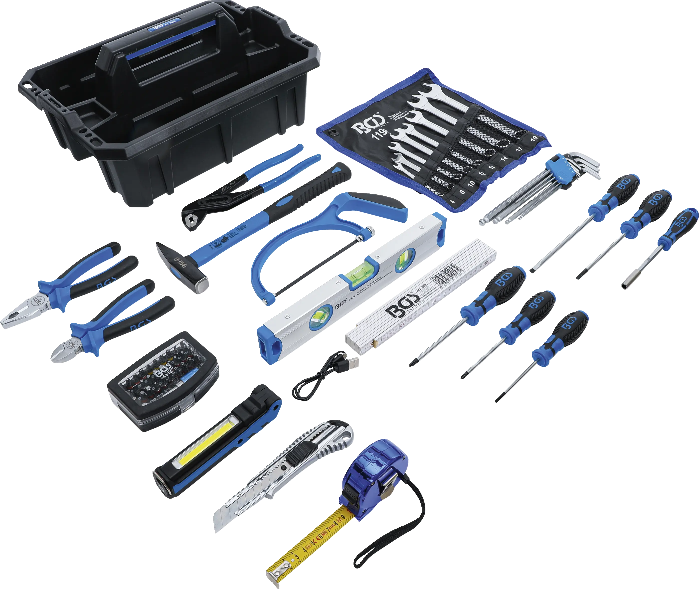 Caisse porte-outils | matière plastique | avec assortiment d’outils | 66 pièces