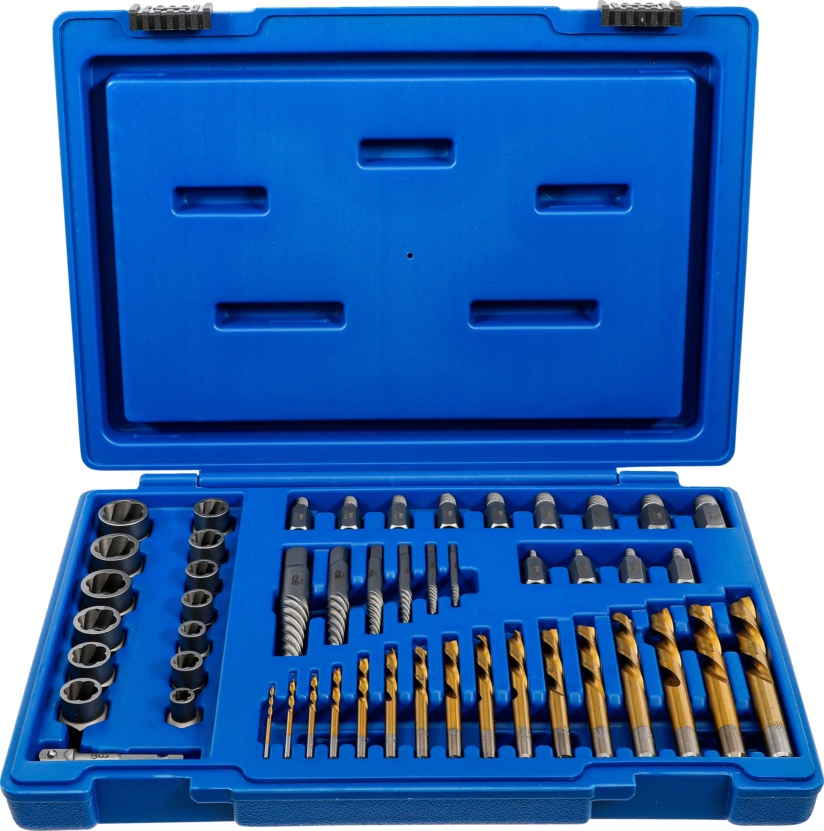 Jeu d’extracteurs de vis et écrous avec mèches gauches | 2 - 18 mm | 49 pièces