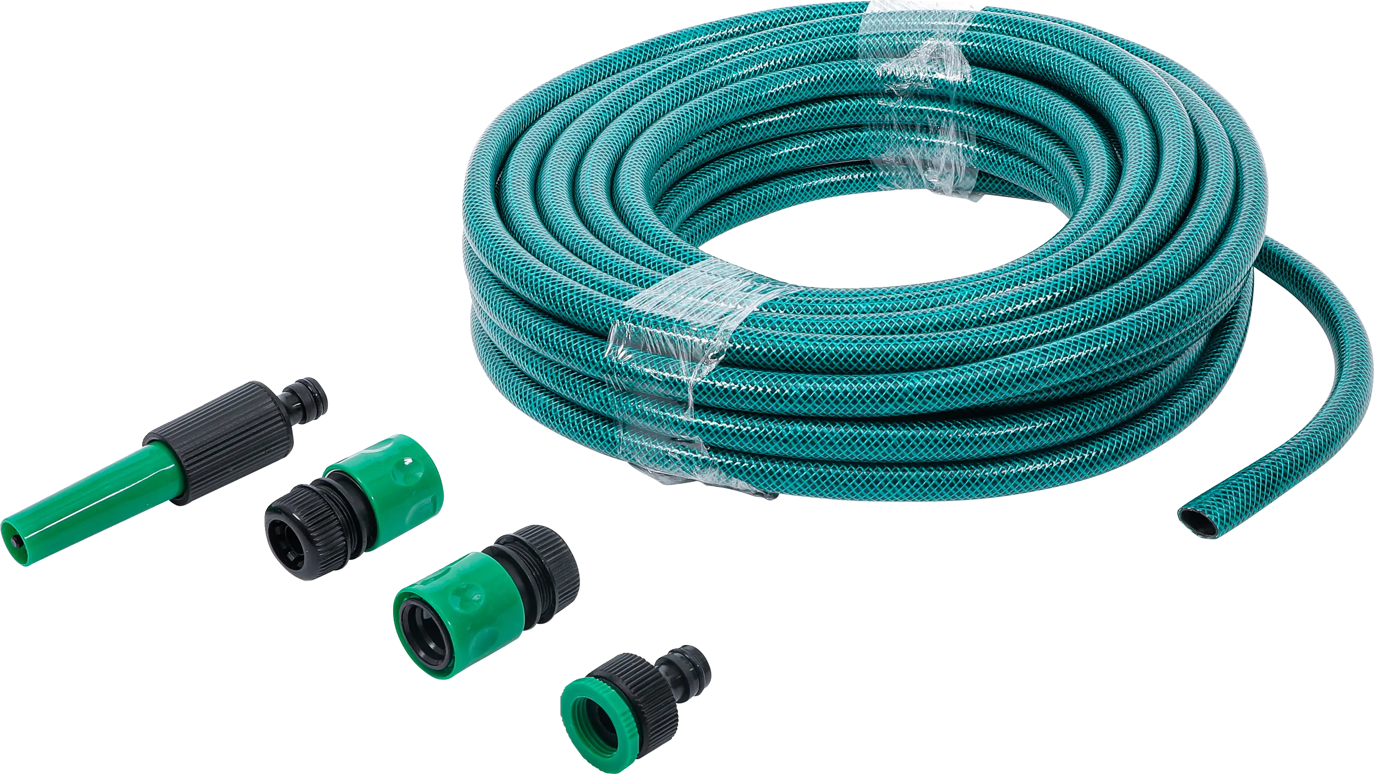 Tuyau d’arrosage | PVC | avec pulvérisateur de jardin et raccord d’accouplement | 15 m | 6 pièces