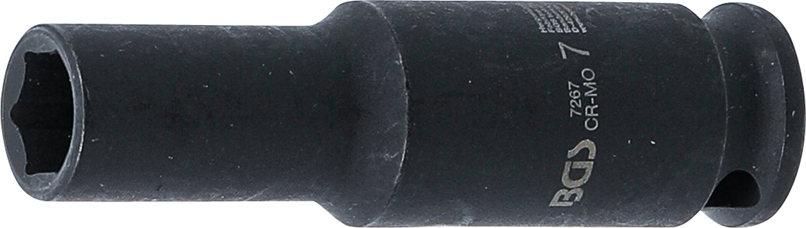 Kraft-Steckschlüssel-Einsatz Sechskant, tief | Antrieb Innenvierkant 6,3 mm (1/4") | SW 7 mm