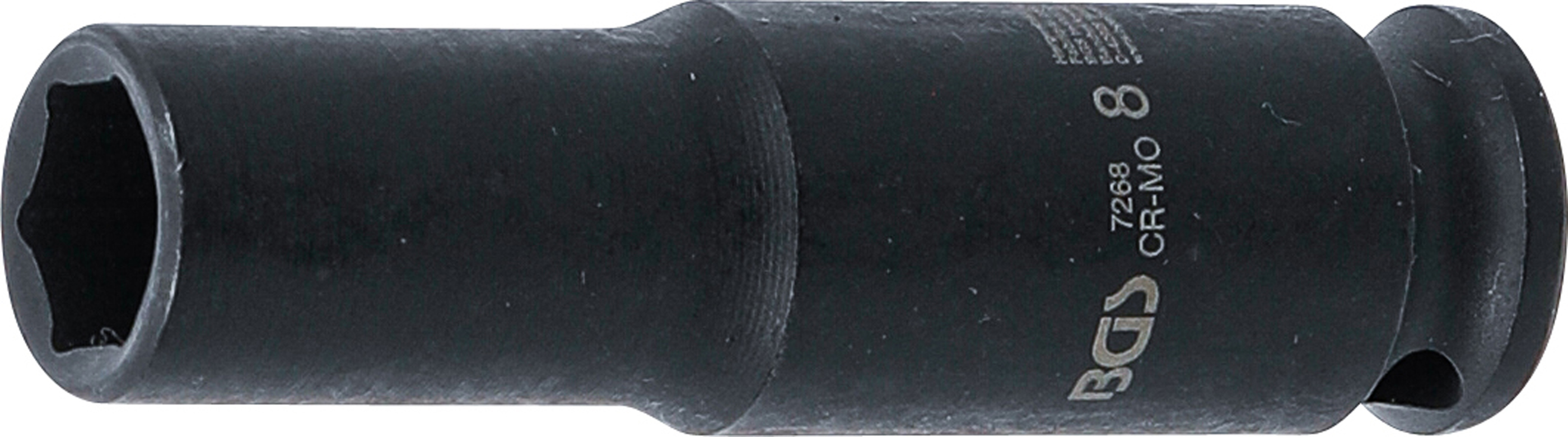 Kraft-Steckschlüssel-Einsatz Sechskant, tief | Antrieb Innenvierkant 6,3 mm (1/4") | SW 8 mm