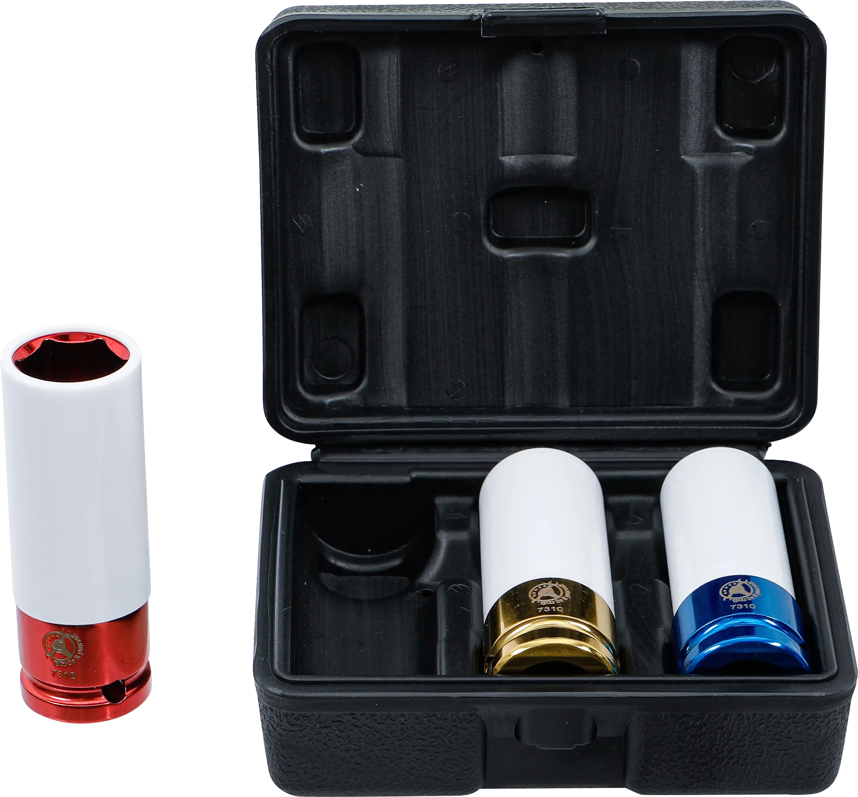Jeu de douilles de puissance avec protection | 12,5 mm (1/2") | 17 / 19 / 21 mm | 3 pièces