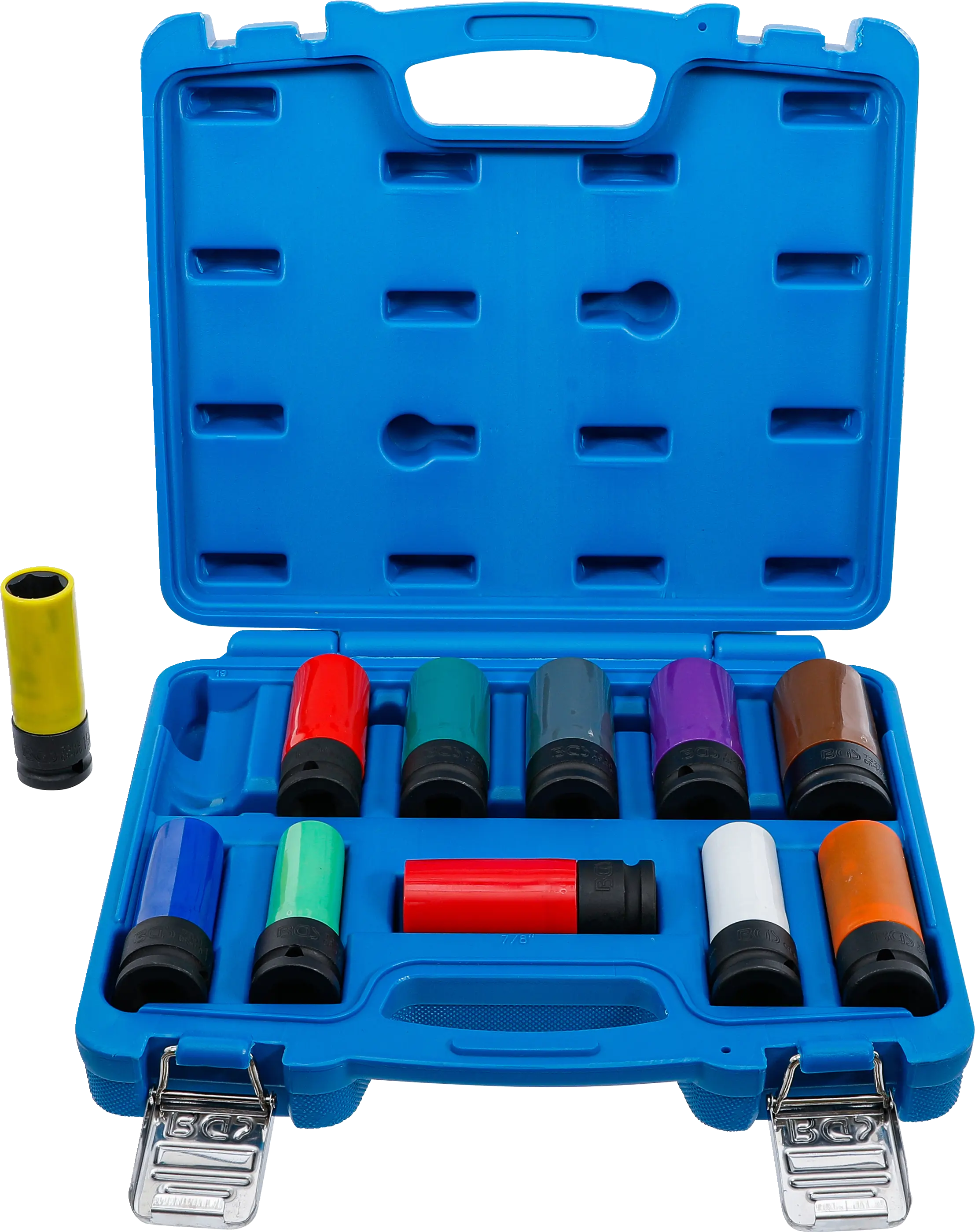 Jeu de douilles de puissance avec protection | 12,5 mm (1/2") | 15 - 27 mm et vis de roue spéciales | 11 pièces