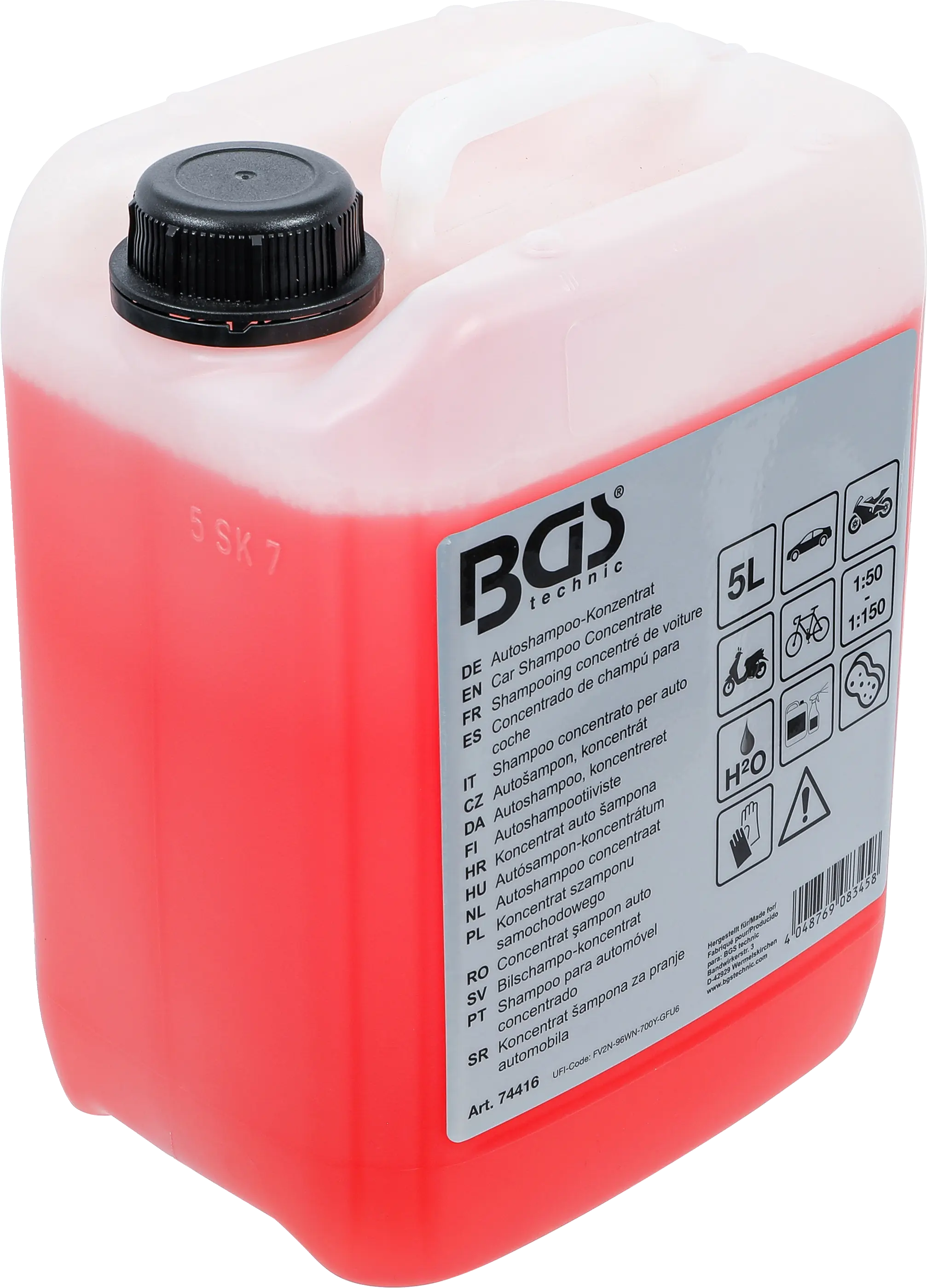 Shampooing concentré de voiture | rouge | 5 l