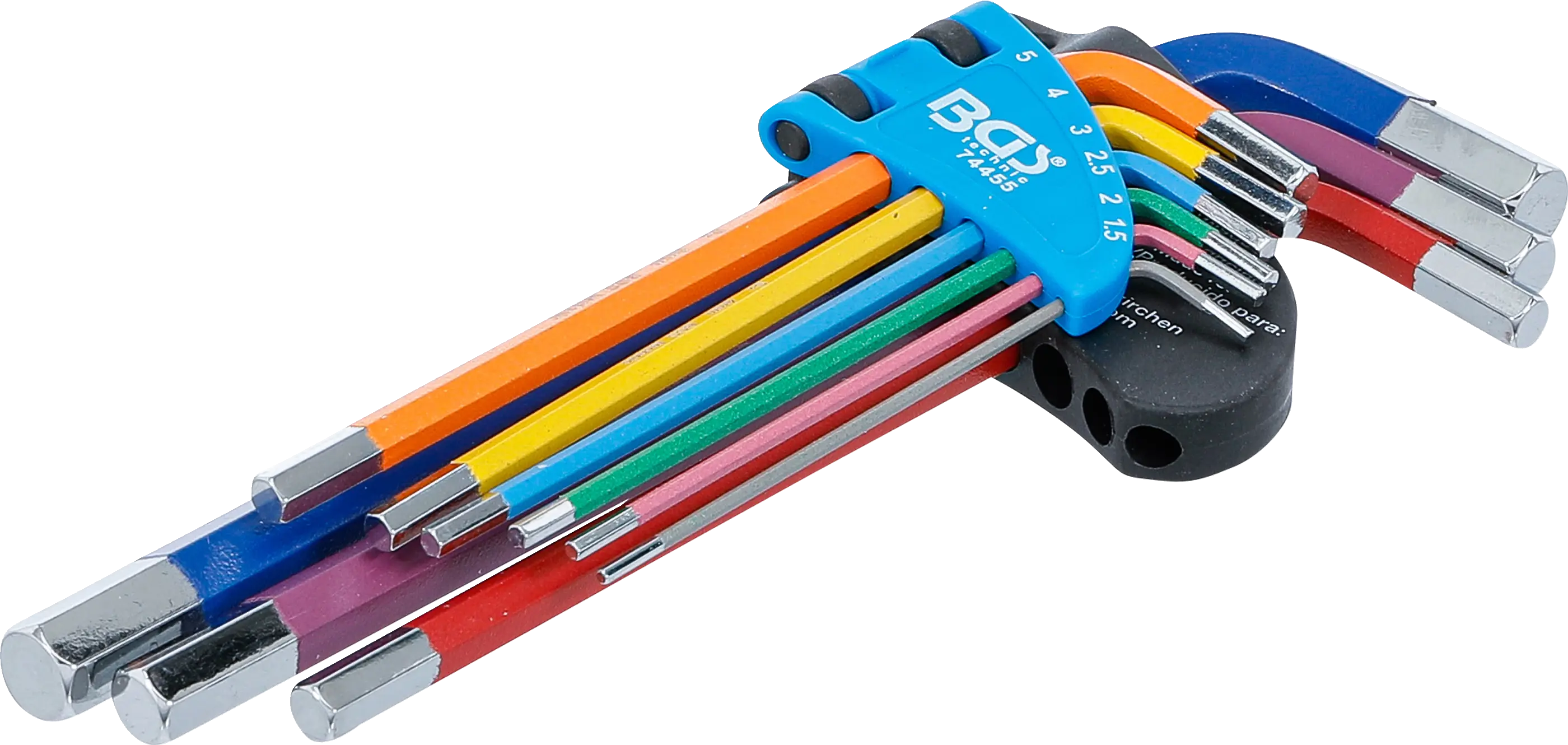Jeu de clés allen | multicolore | six pans femelle 1,5 - 10 mm | 9 pièces