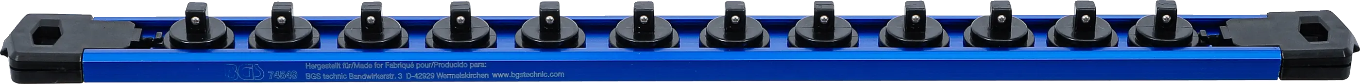 Rail de support pour 12 douilles de clé à douille | aimanté | pour 6,3 mm (1/4")