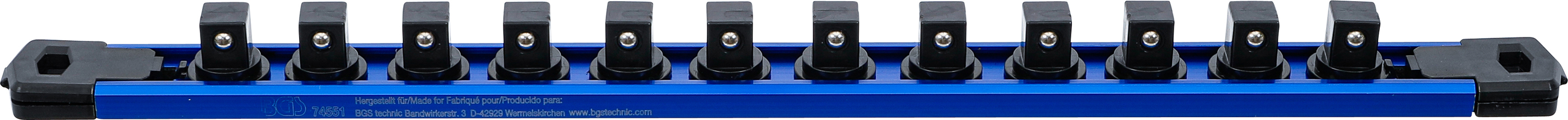 Halteschiene für 12 Steckschlüssel-Einsätze | magnetisch | für Antrieb 12,5 mm (1/2")
