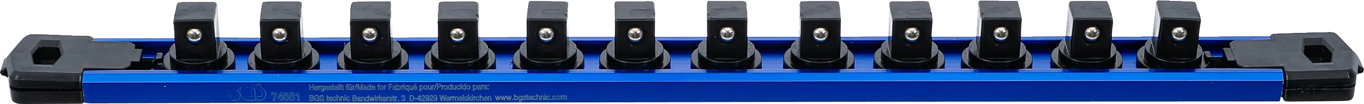 Rail de support pour 12 douilles de clé à douille | aimanté | pour 12,5 mm (1/2")