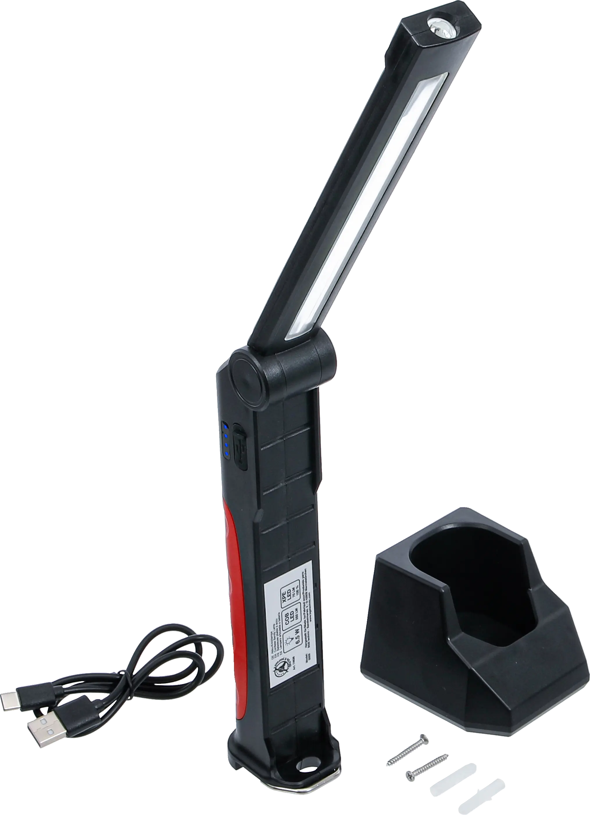 Baladeuse pliable à accu | COB-LED | 6,5 W | avec station de recharge