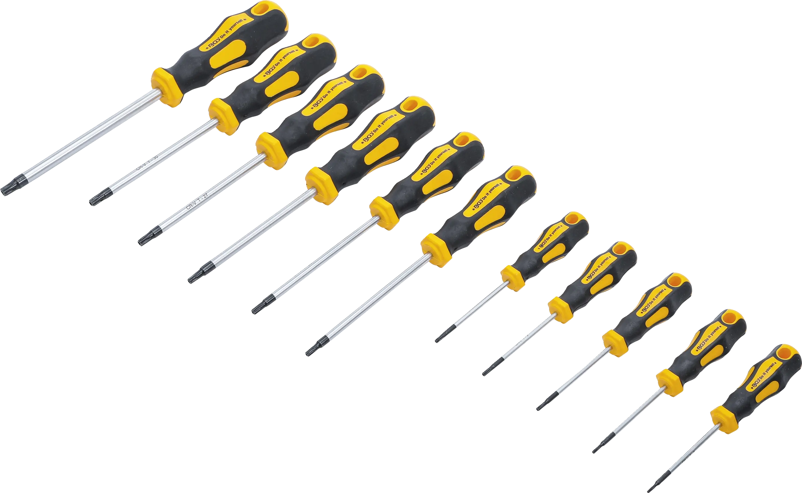 Jeu de tournevis | Profil en T (pour Torx) avec perçage frontal T6 - T40 | 11 pièces