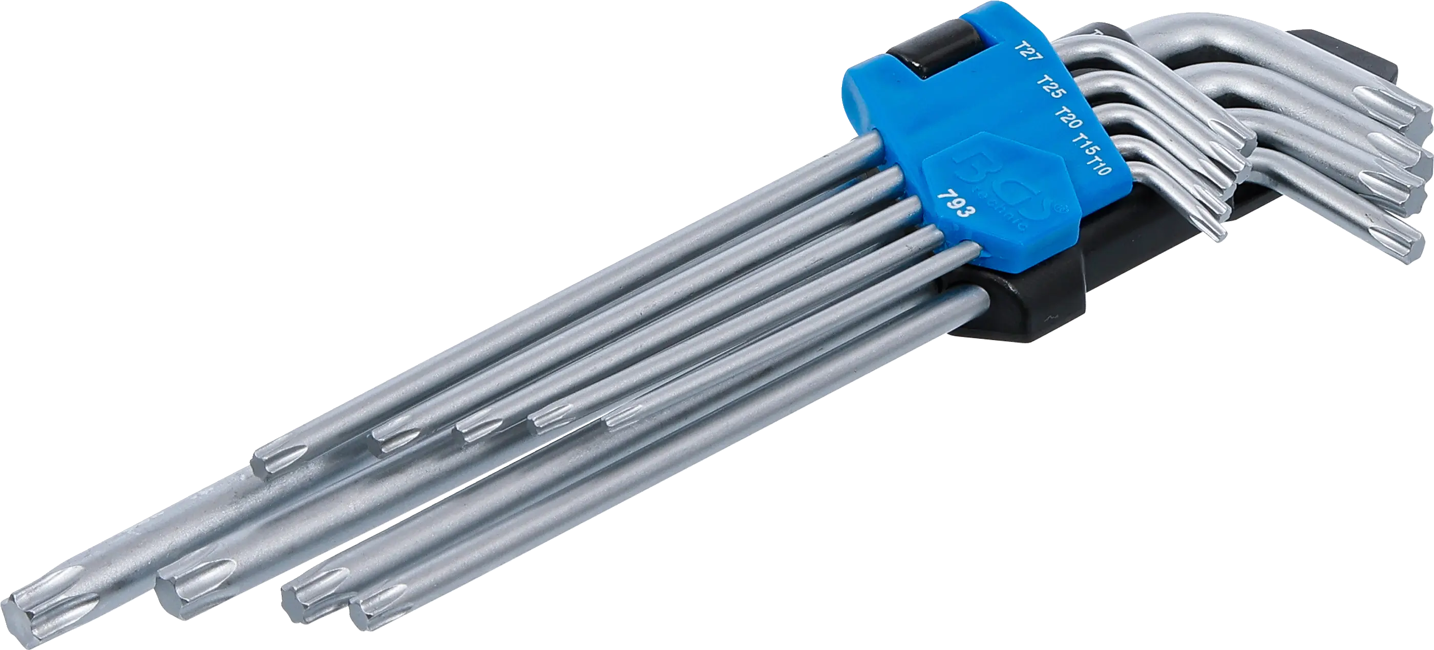 Jeu de clés allen | extra longues | Profil T (pour Torx) T10 - T50 | 9 pièces