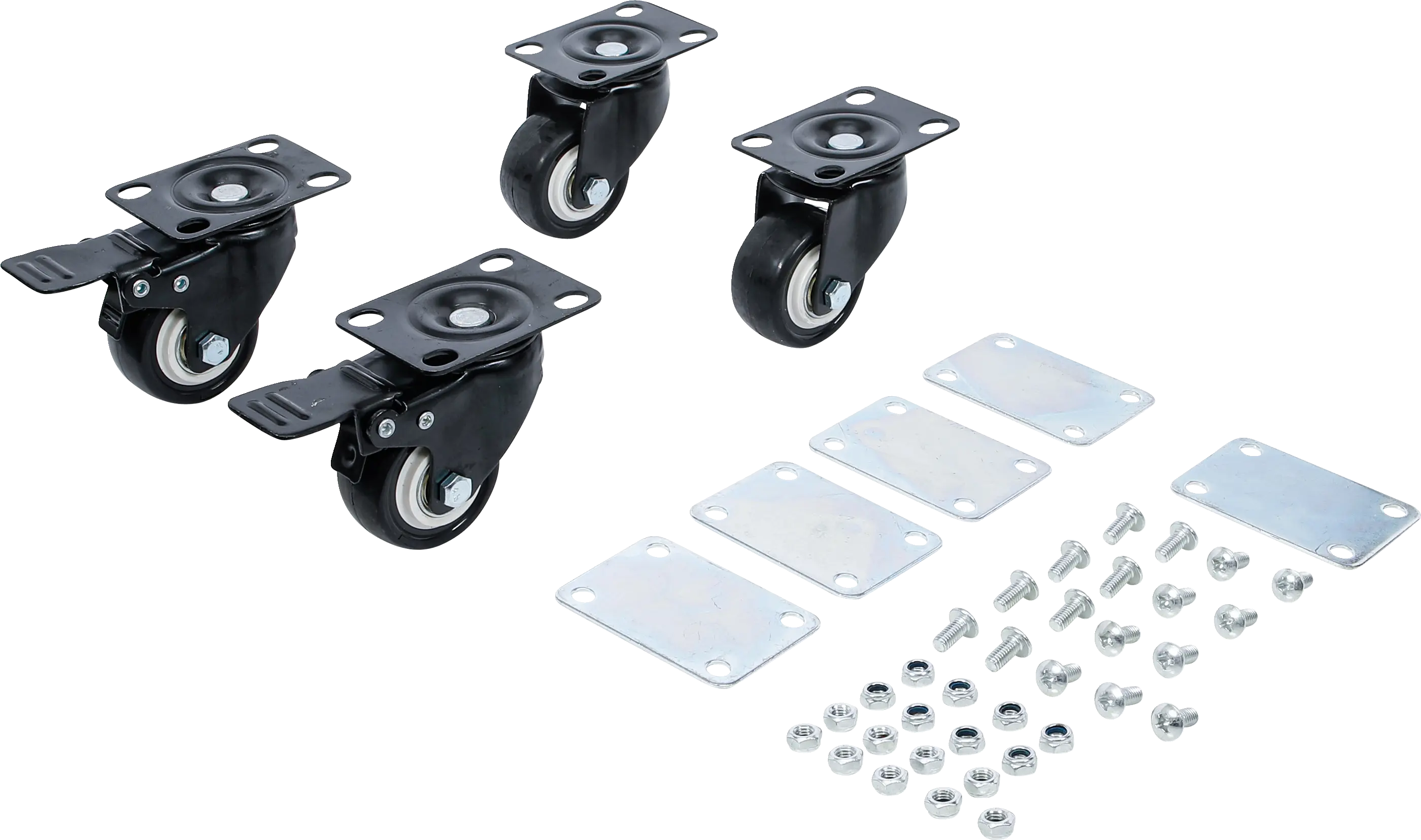 Roues pivotantes | pour coffre système chariot de visite | 4 pièces