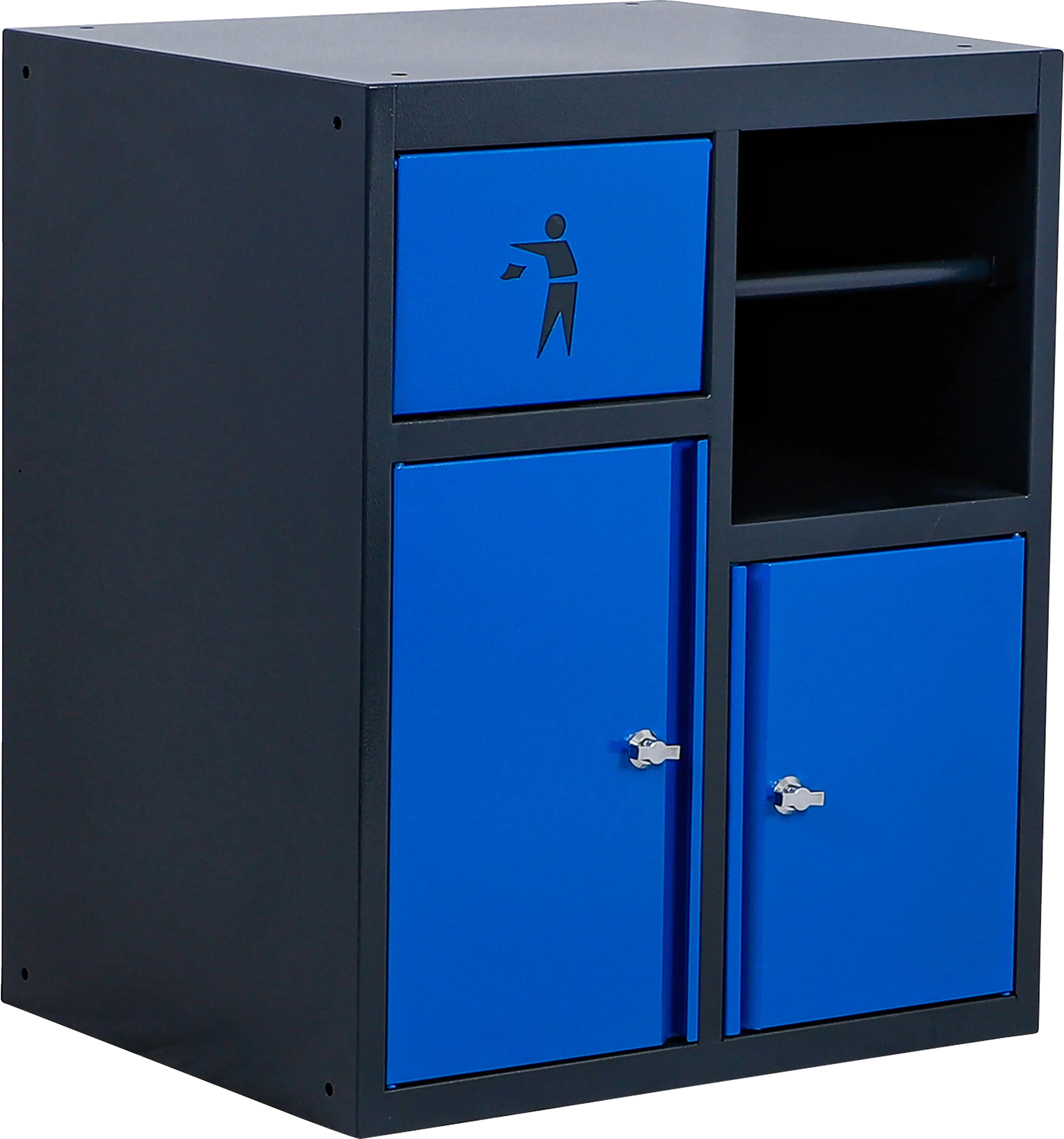 Armoire basse | avec porte-rouleaux et module de déchets