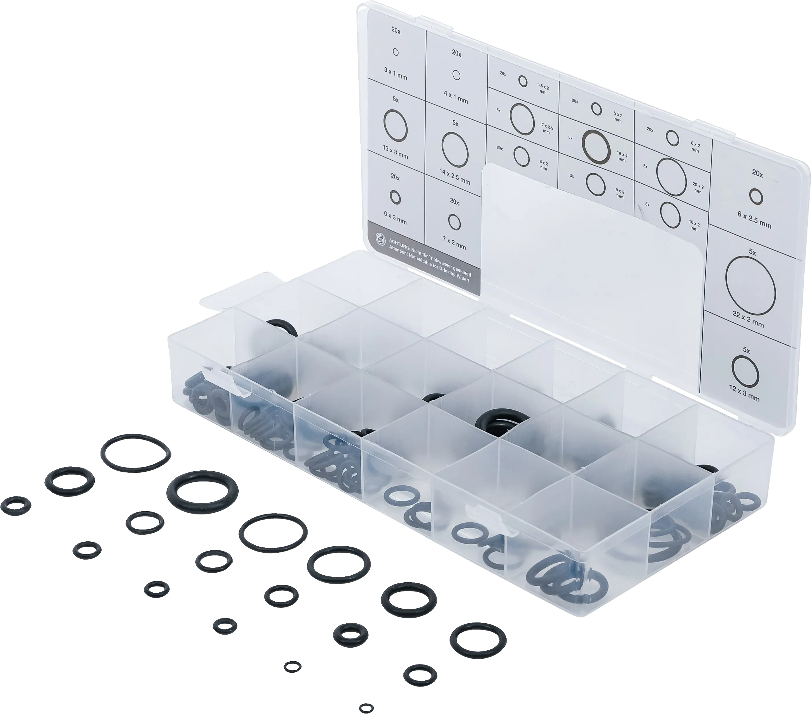 Assortiment de joints toriques | Ø 3 - 22 mm | 225 pièces