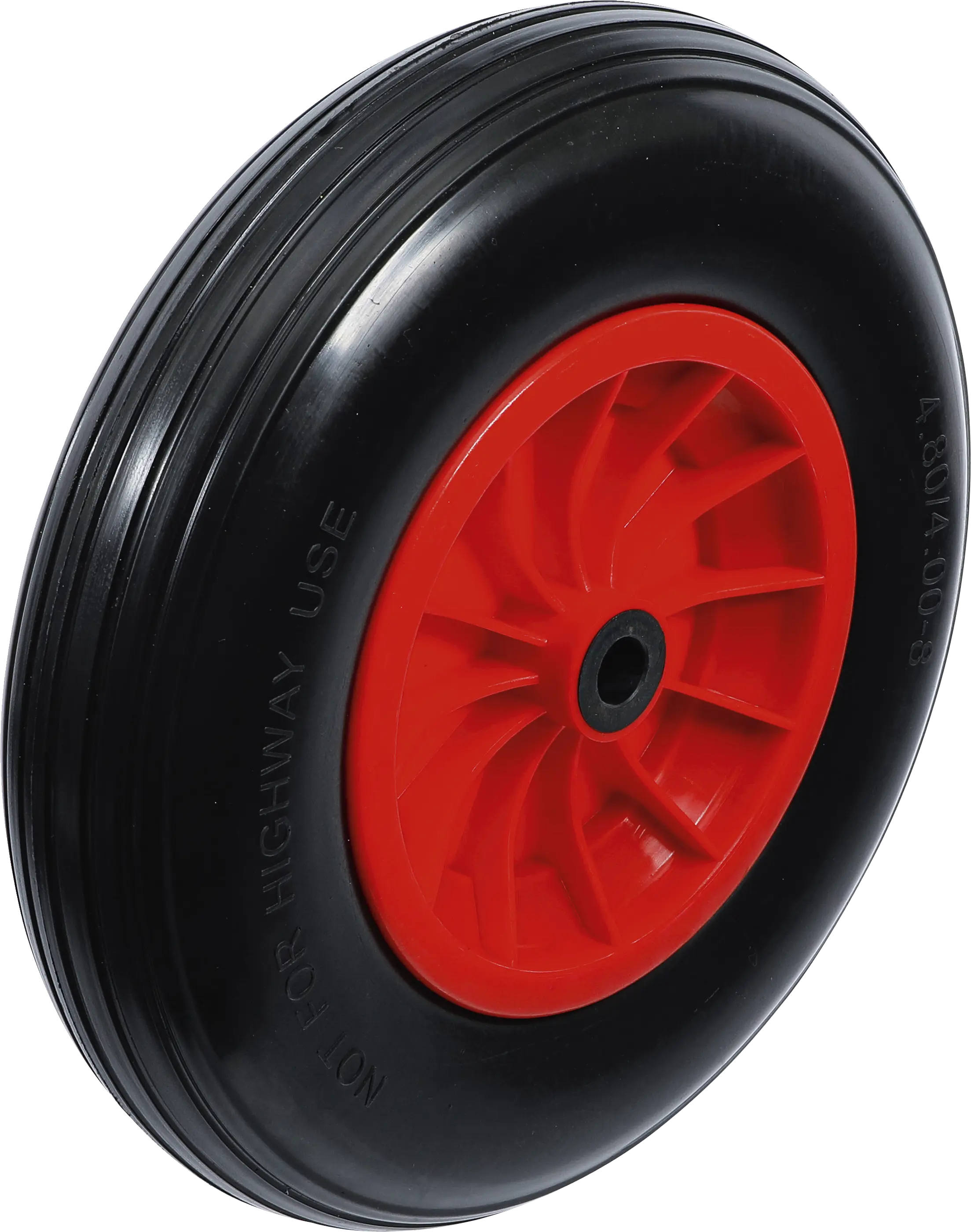 Roue de brouette | PU, rouge/noir | 400 mm