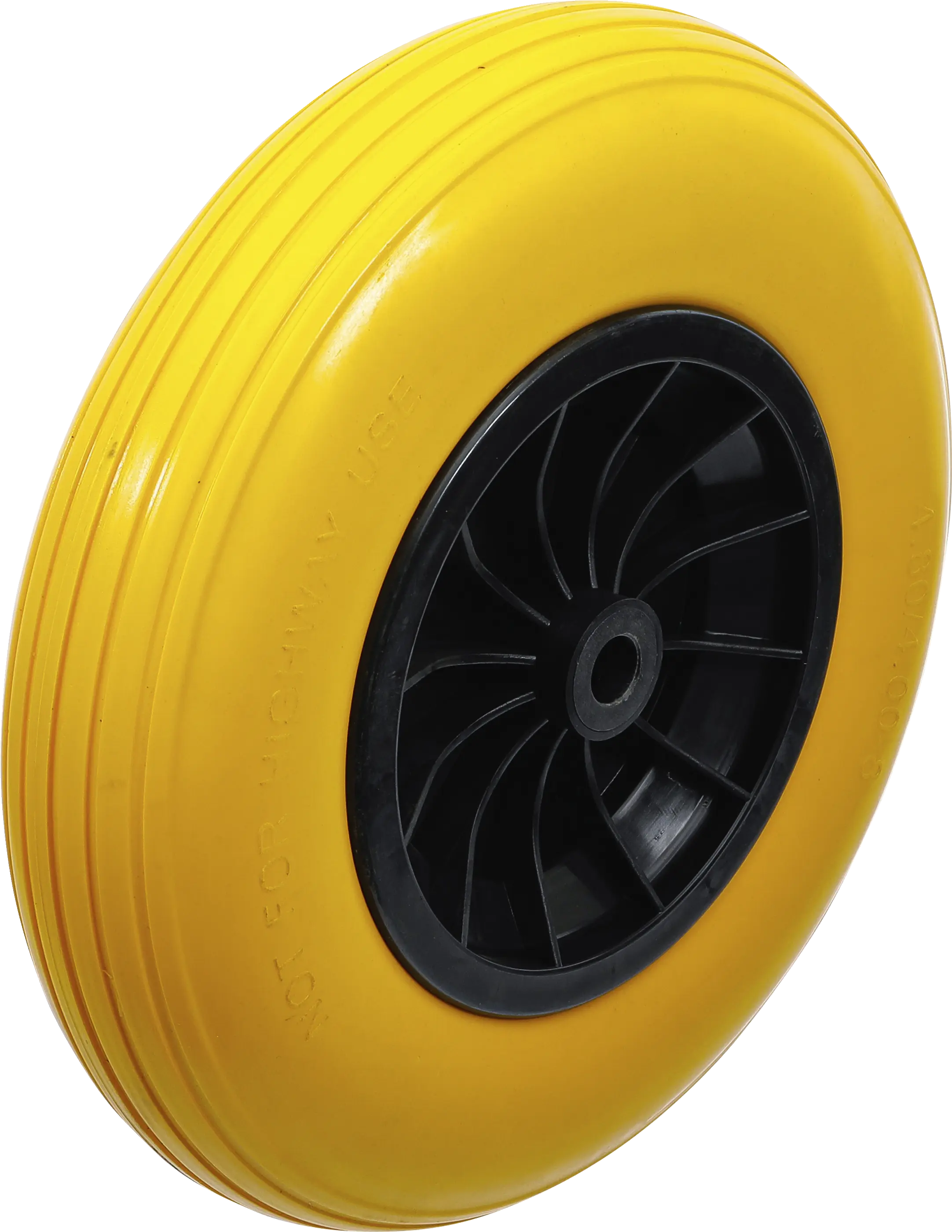Roue de brouette | PU, jaune/noir | 400 mm